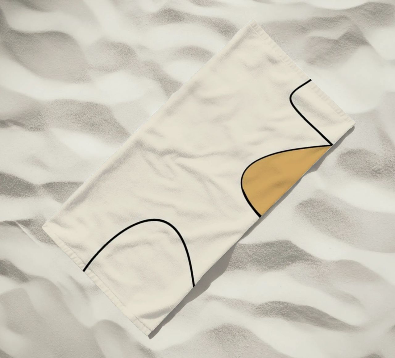 Minimal graceful line art abstract 20 beach towel by Little Dean