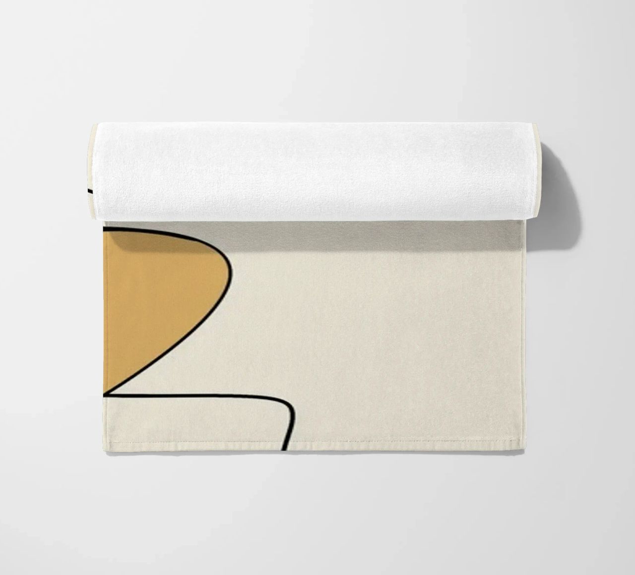 Minimal graceful line art abstract 20 beach towel by Little Dean