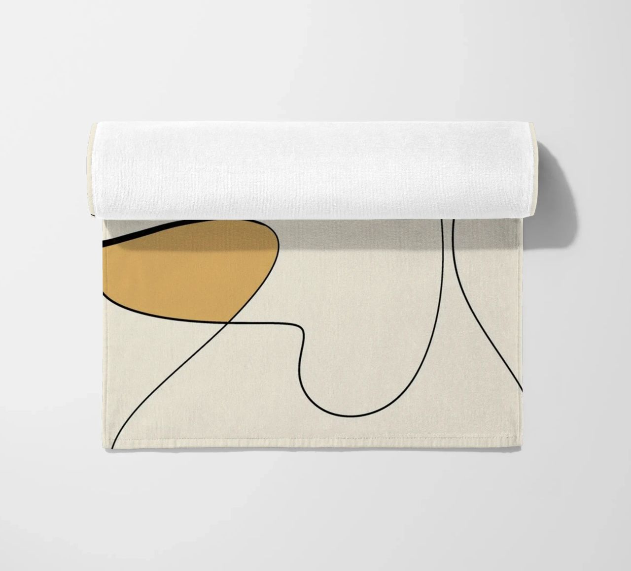 Minimal graceful line art abstract 20 beach towel by Little Dean