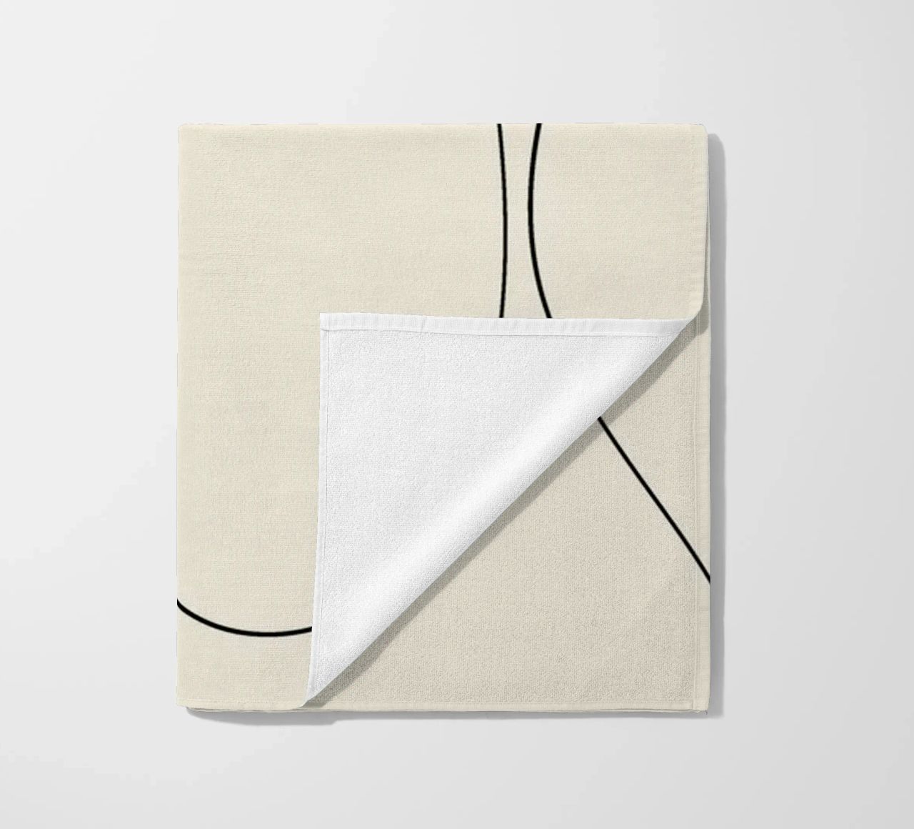 Minimal graceful line art abstract 20 beach towel by Little Dean