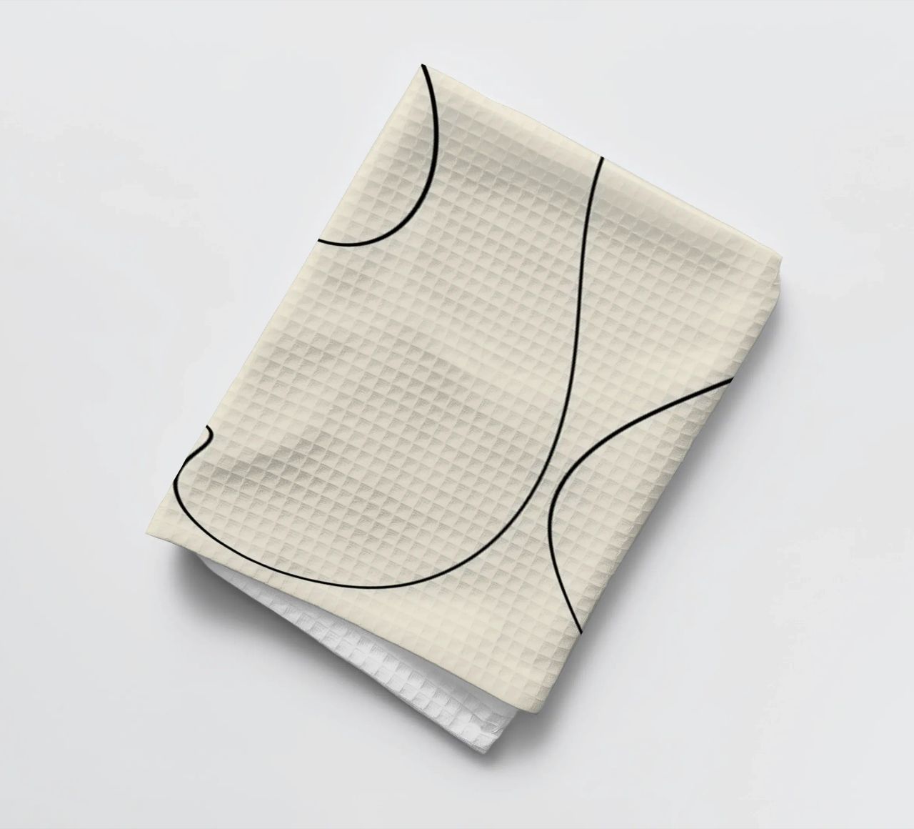 Minimal graceful line art abstract 20 tea towel by Little Dean