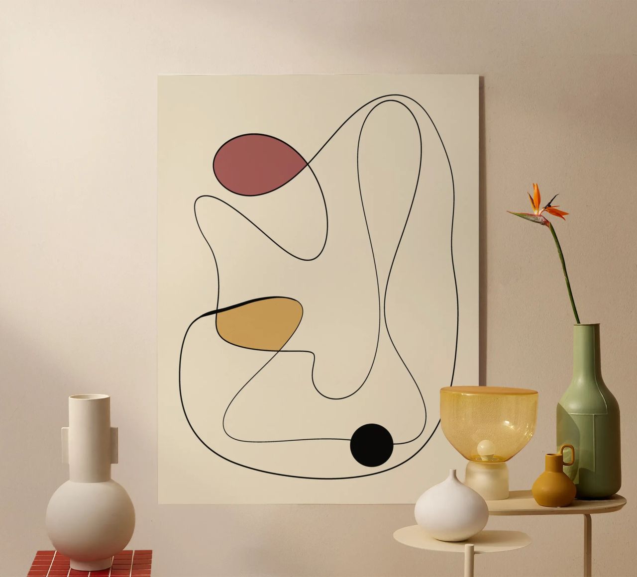 Minimal graceful line art abstract 20 plexiglass da Little Dean