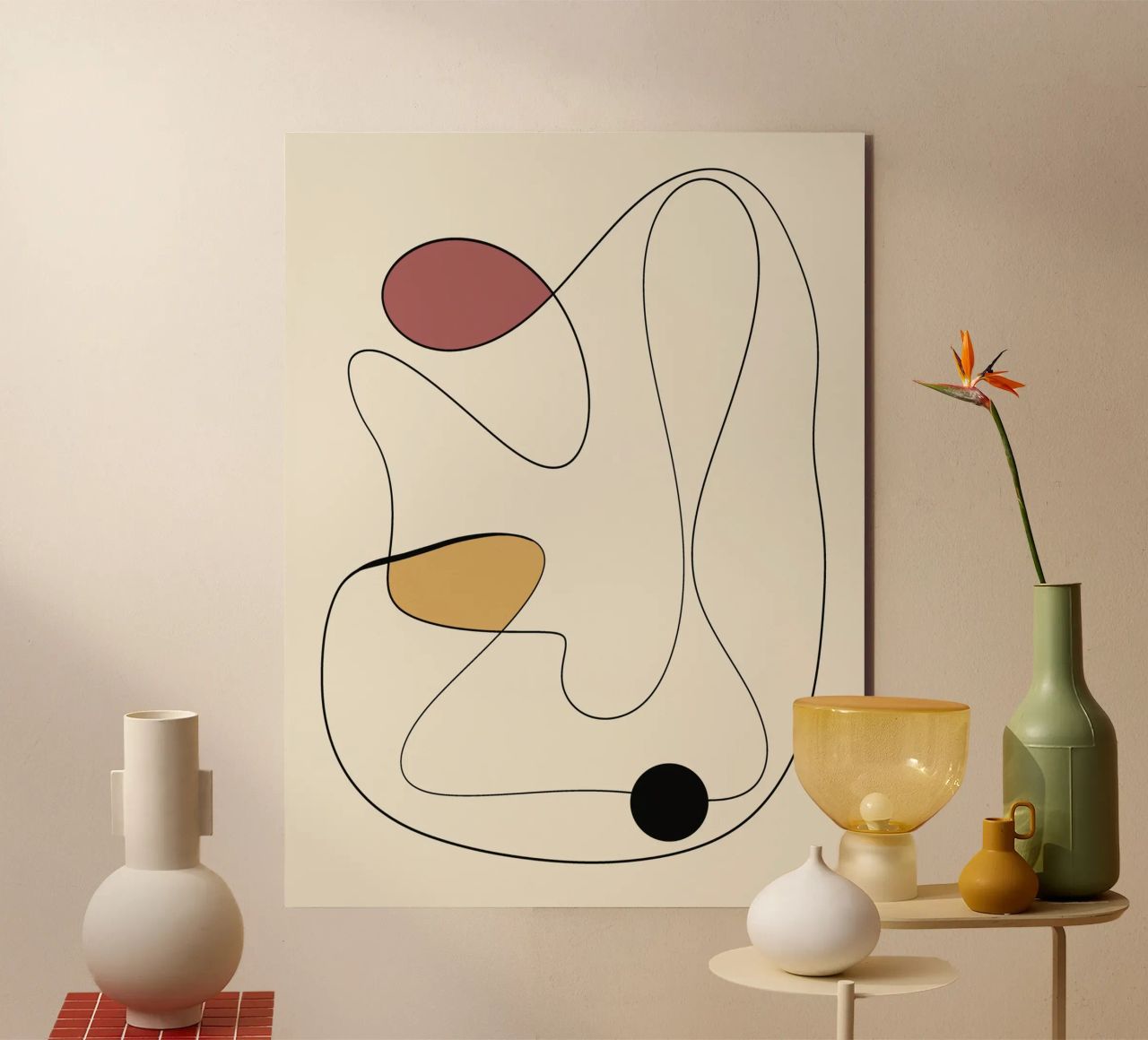Minimal graceful line art abstract 20 alluminio dibond da Little Dean