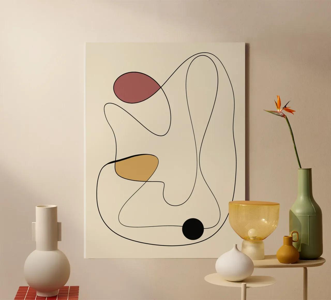 Minimale anmutige Linie Kunst abstrakt 20 Leinwand von Little Dean