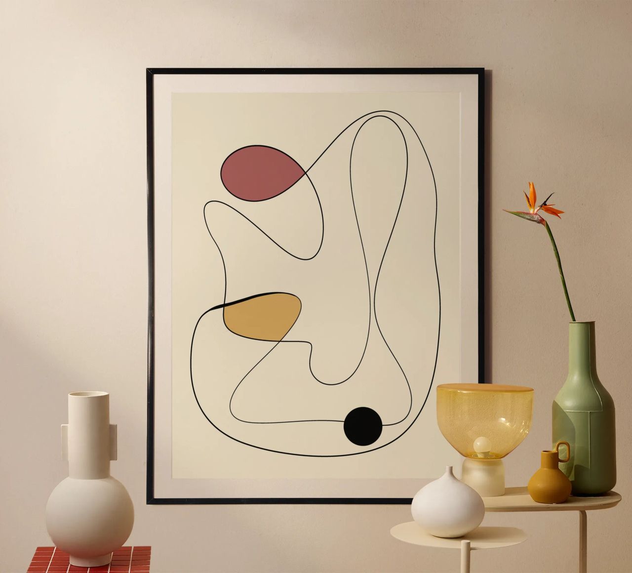Minimal graceful line art abstract 20 poster by Little Dean