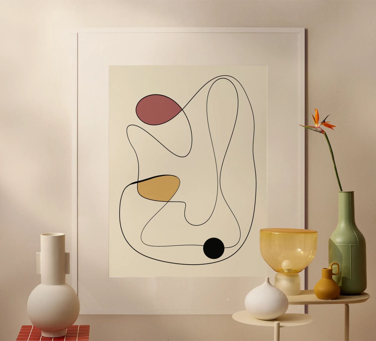 Minimal graceful line art abstract 20 poster by Little Dean