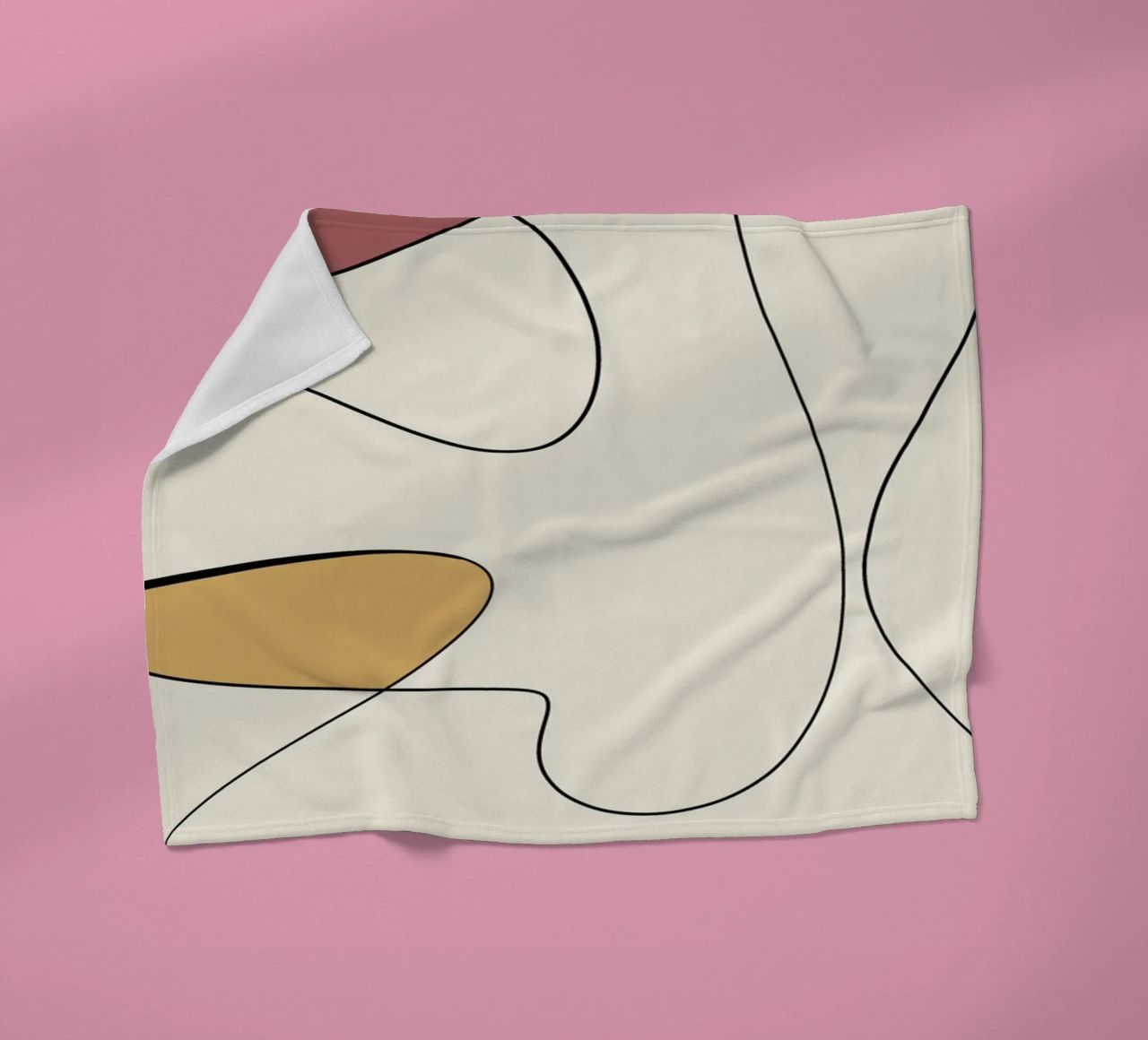 Minimal graceful line art abstract 20 fleece blanket by Little Dean