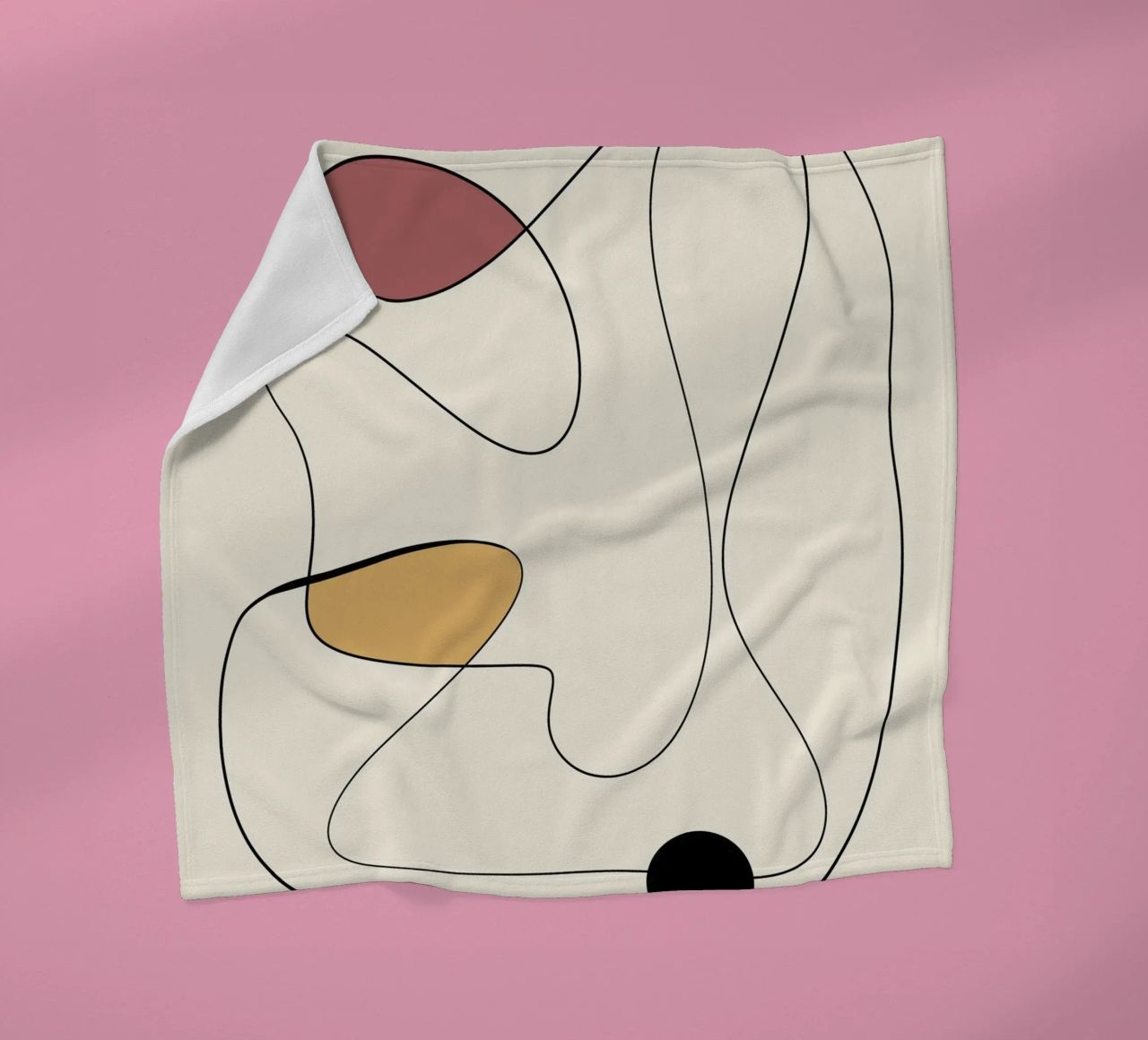 Minimal graceful line art abstract 20 fleece blanket by Little Dean