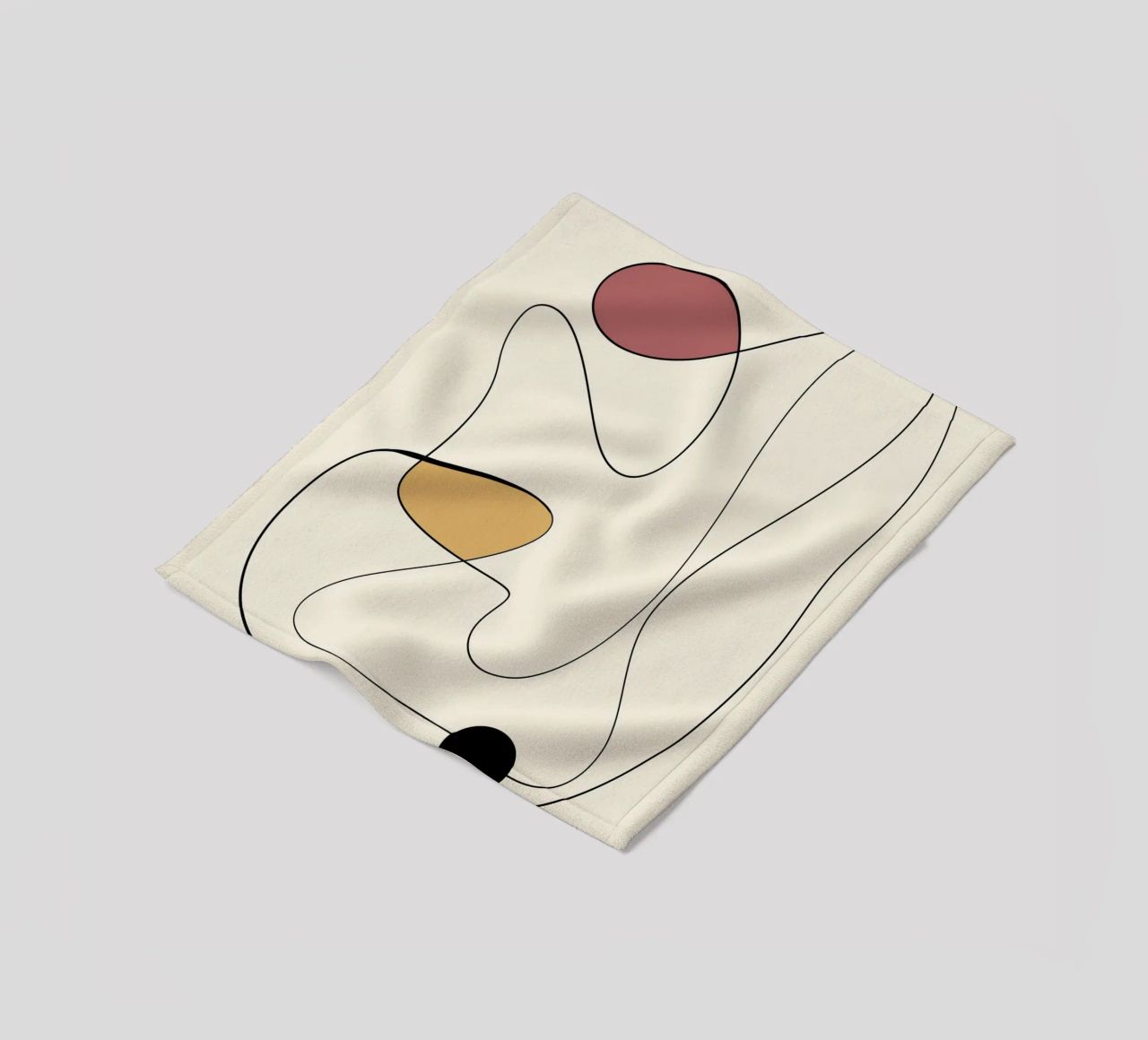 Minimal graceful line art abstract 20 fleece blanket by Little Dean