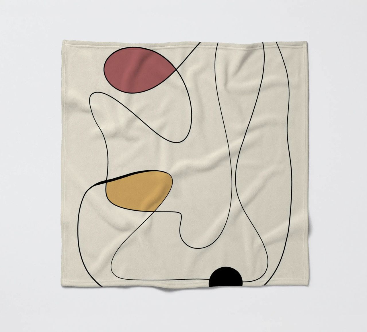 Minimal graceful line art abstract 20 fleece blanket by Little Dean