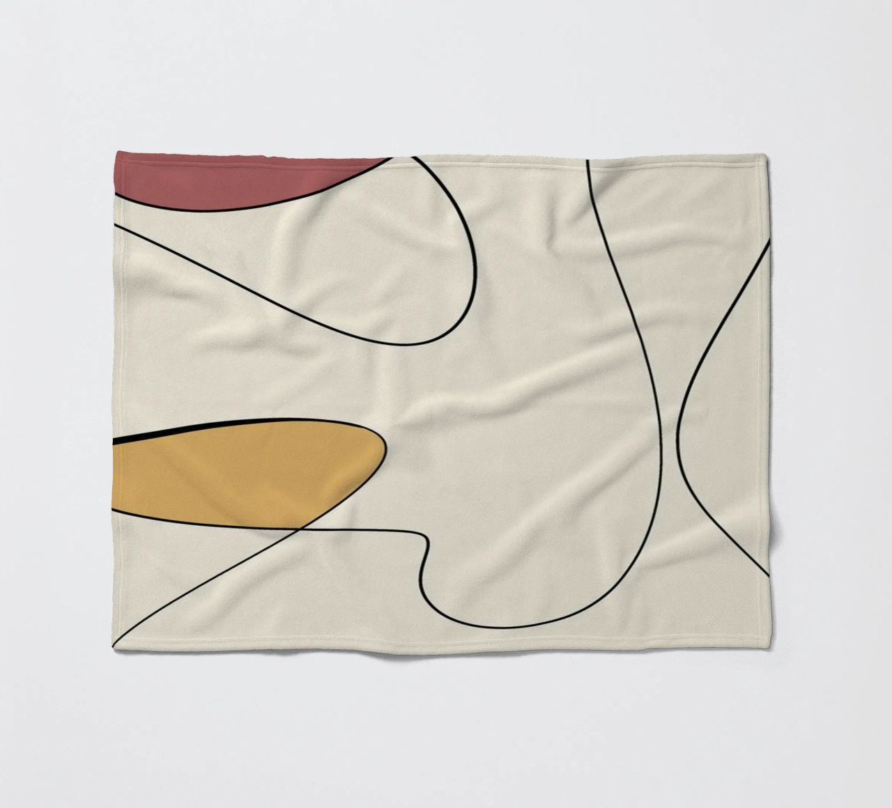 Minimal graceful line art abstract 20 fleece blanket by Little Dean