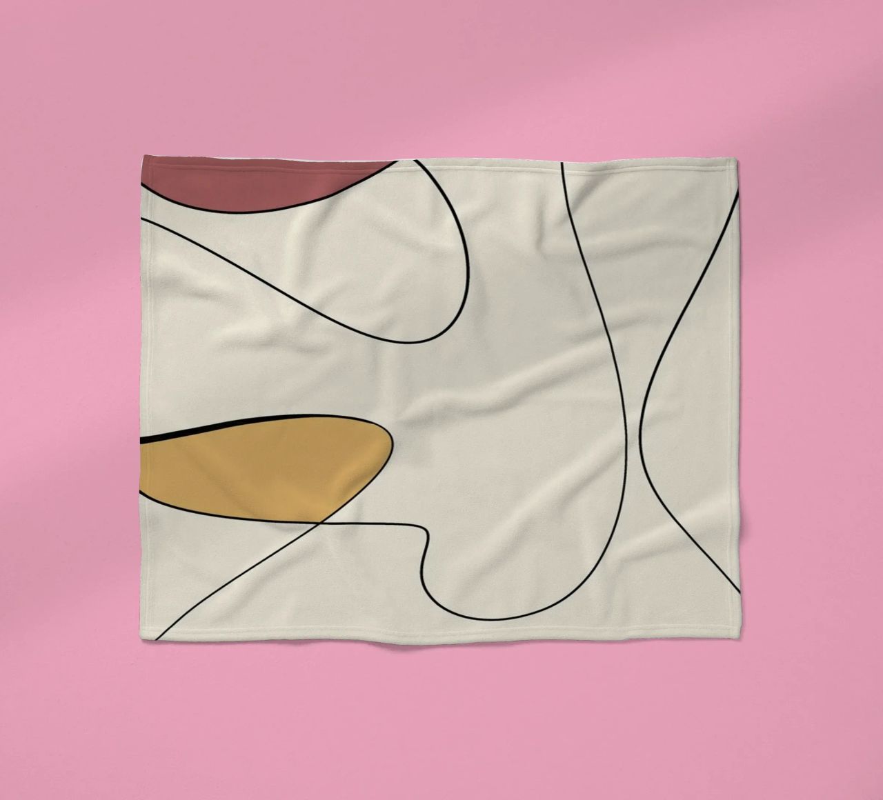 Minimal graceful line art abstract 20 fleece blanket by Little Dean