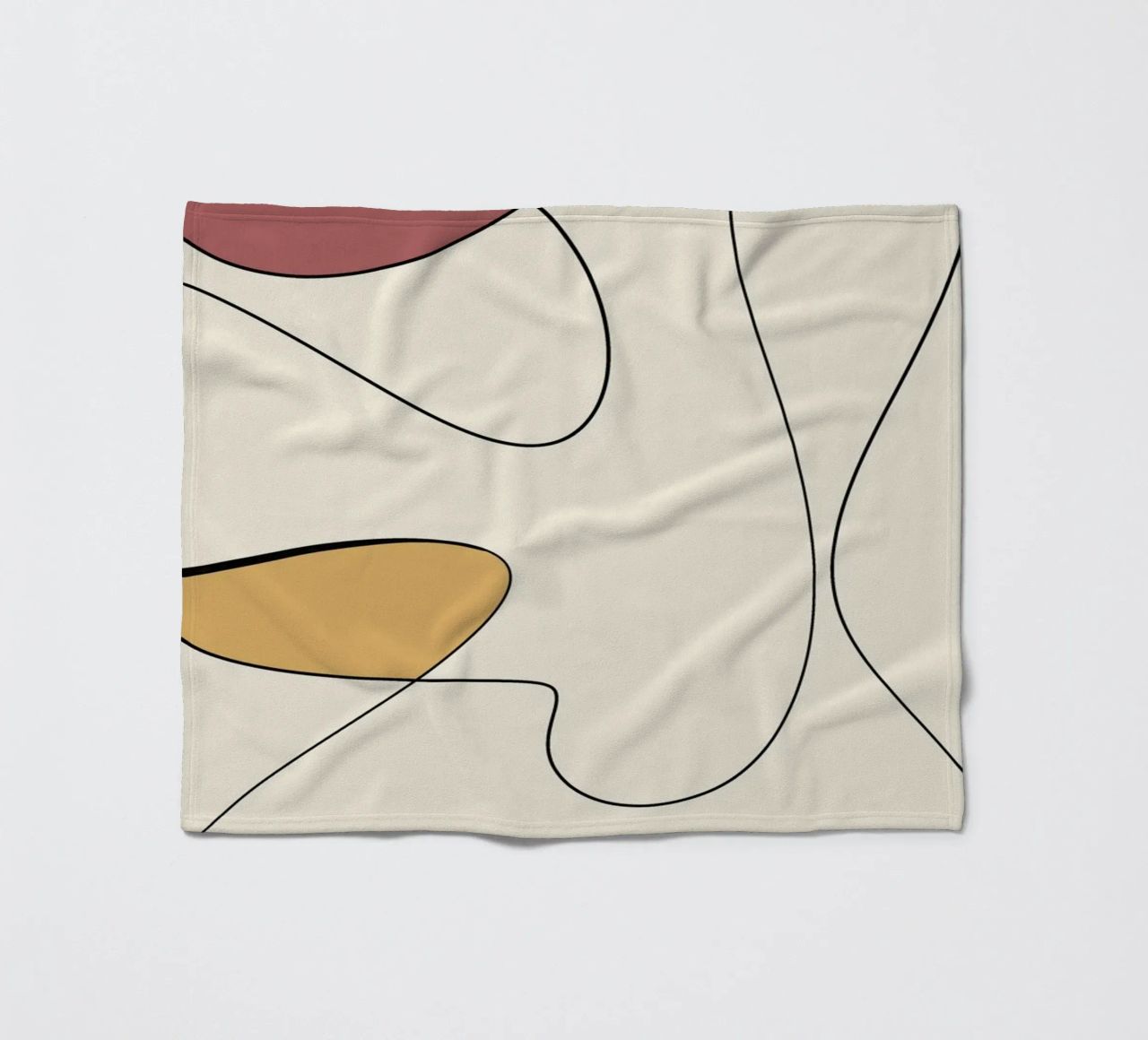 Minimal graceful line art abstract 20 fleece blanket by Little Dean