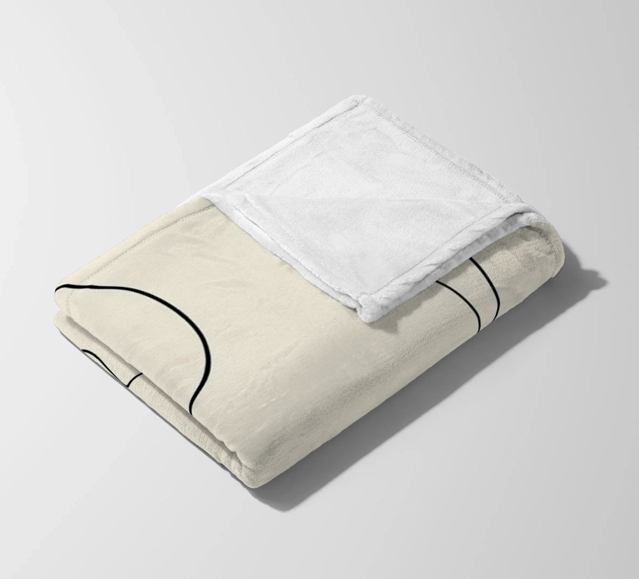 Minimal graceful line art abstract 20 fleece blanket by Little Dean