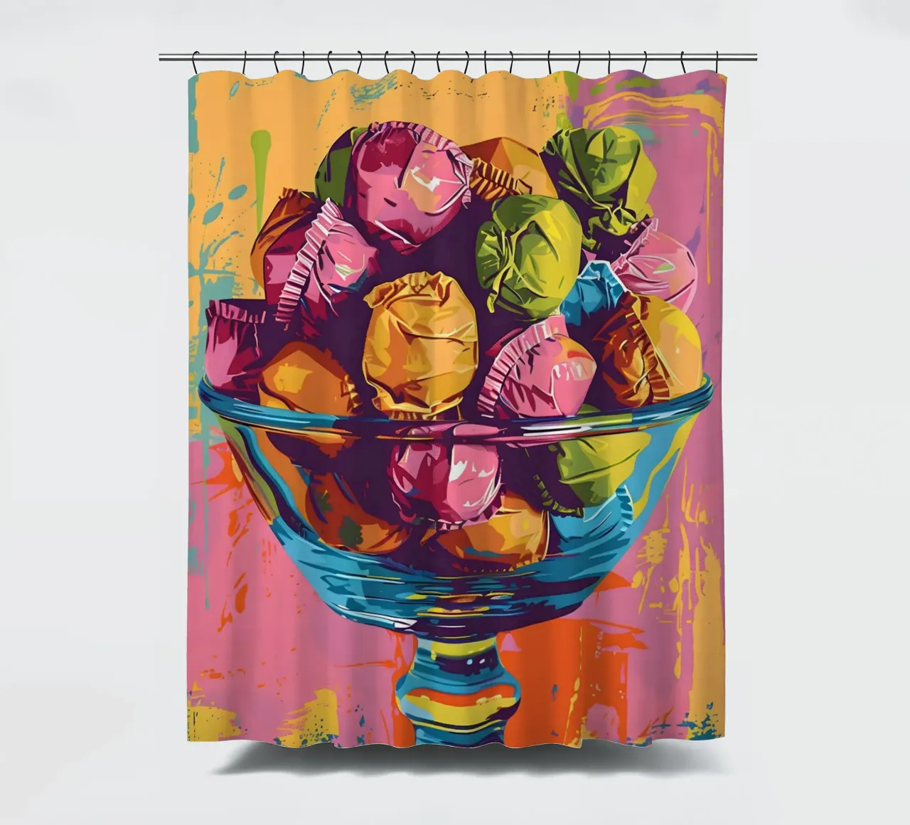 Dolci in stile pop art tenda da doccia da M-Ulrich-Digital Art