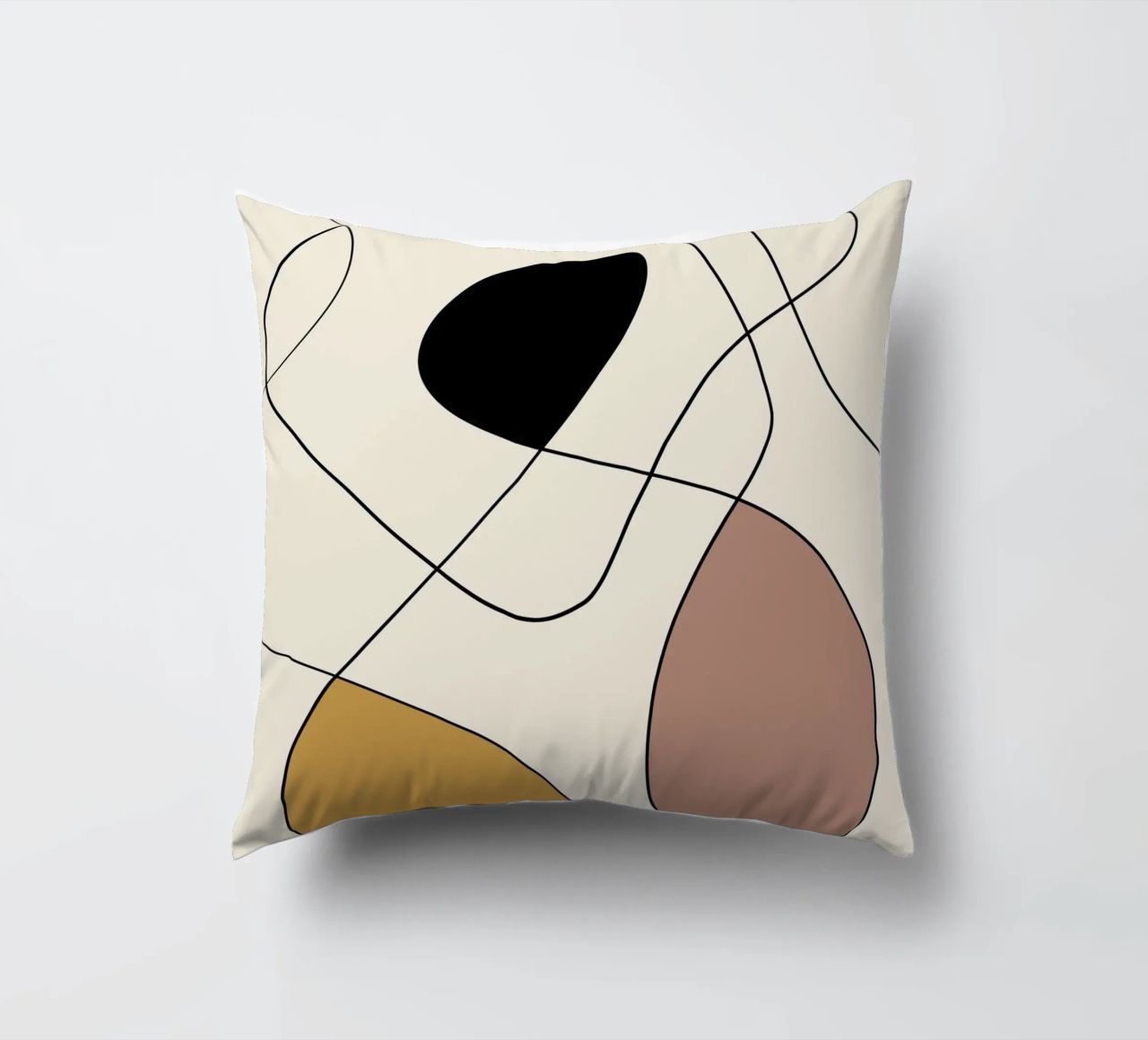 Minimal graceful line art abstract 19 cuscino da Little Dean