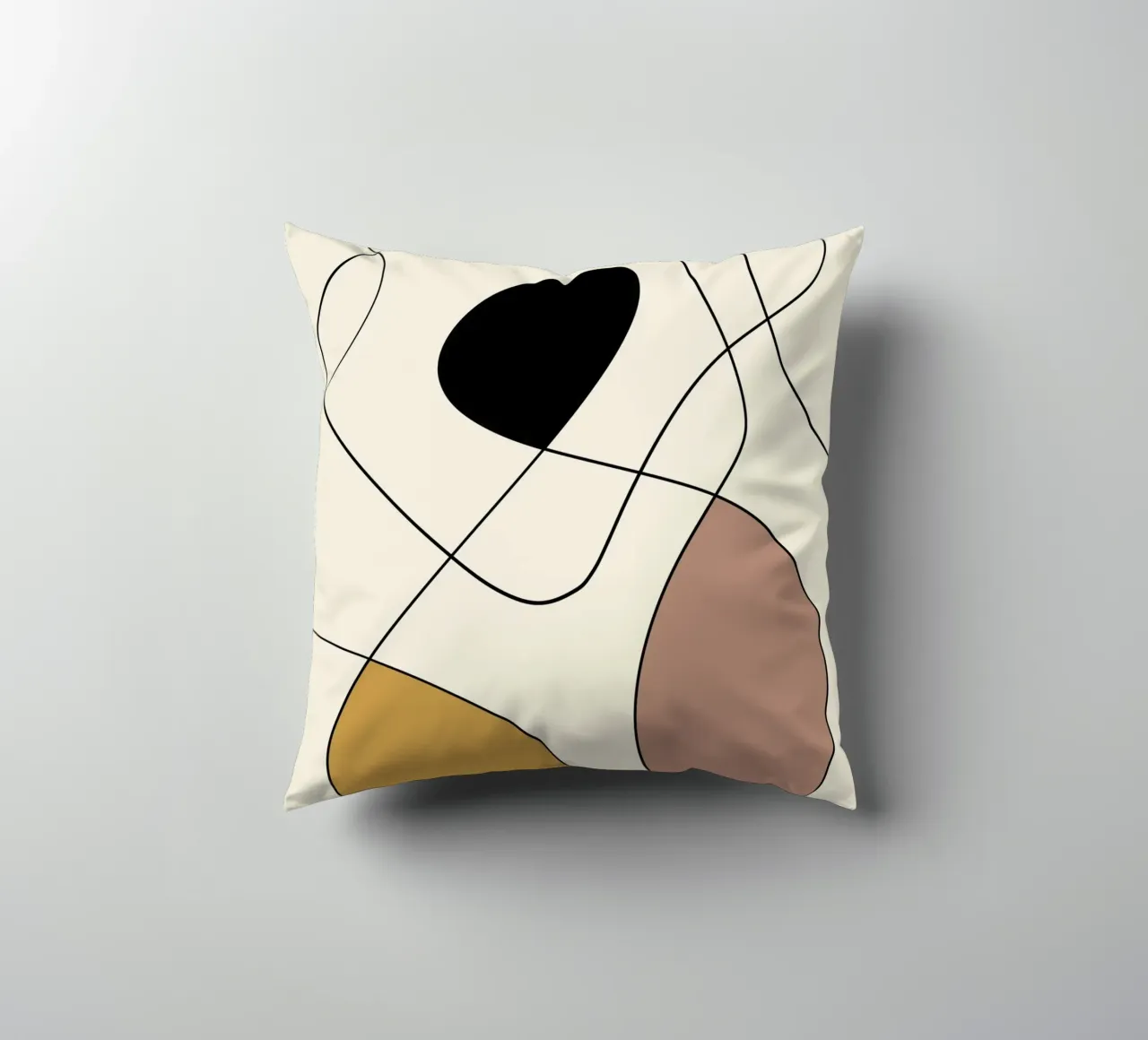 Minimal graceful line art abstract 19 cuscino da Little Dean