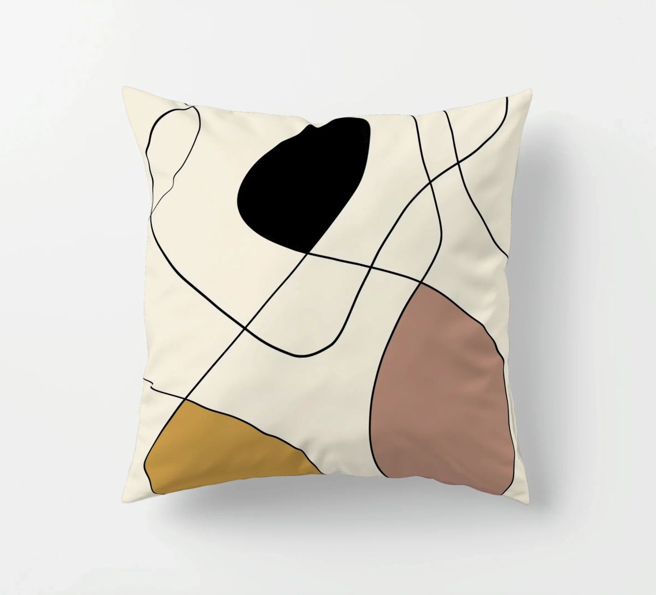 Minimal graceful line art abstract 19 cuscino da Little Dean