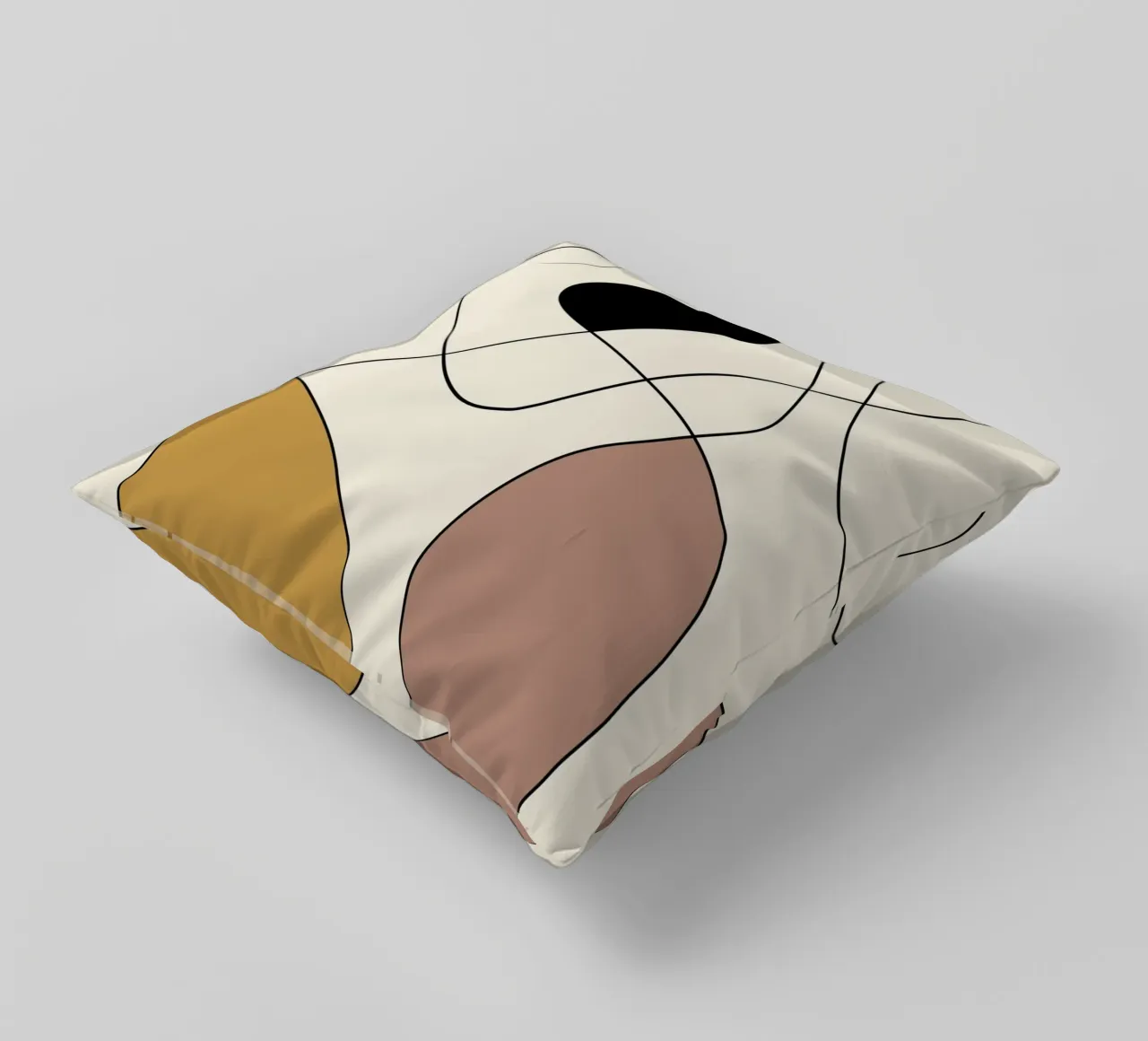 Minimal graceful line art abstract 19 cuscino da Little Dean