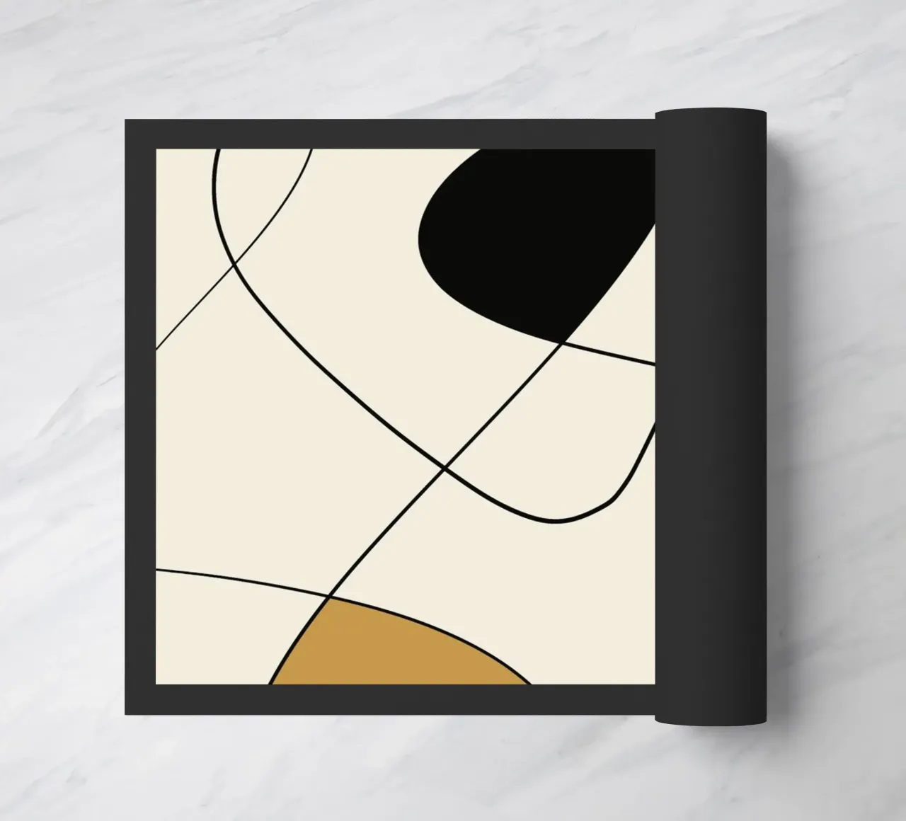Minimal graceful line art abstract 19 doormat by Little Dean