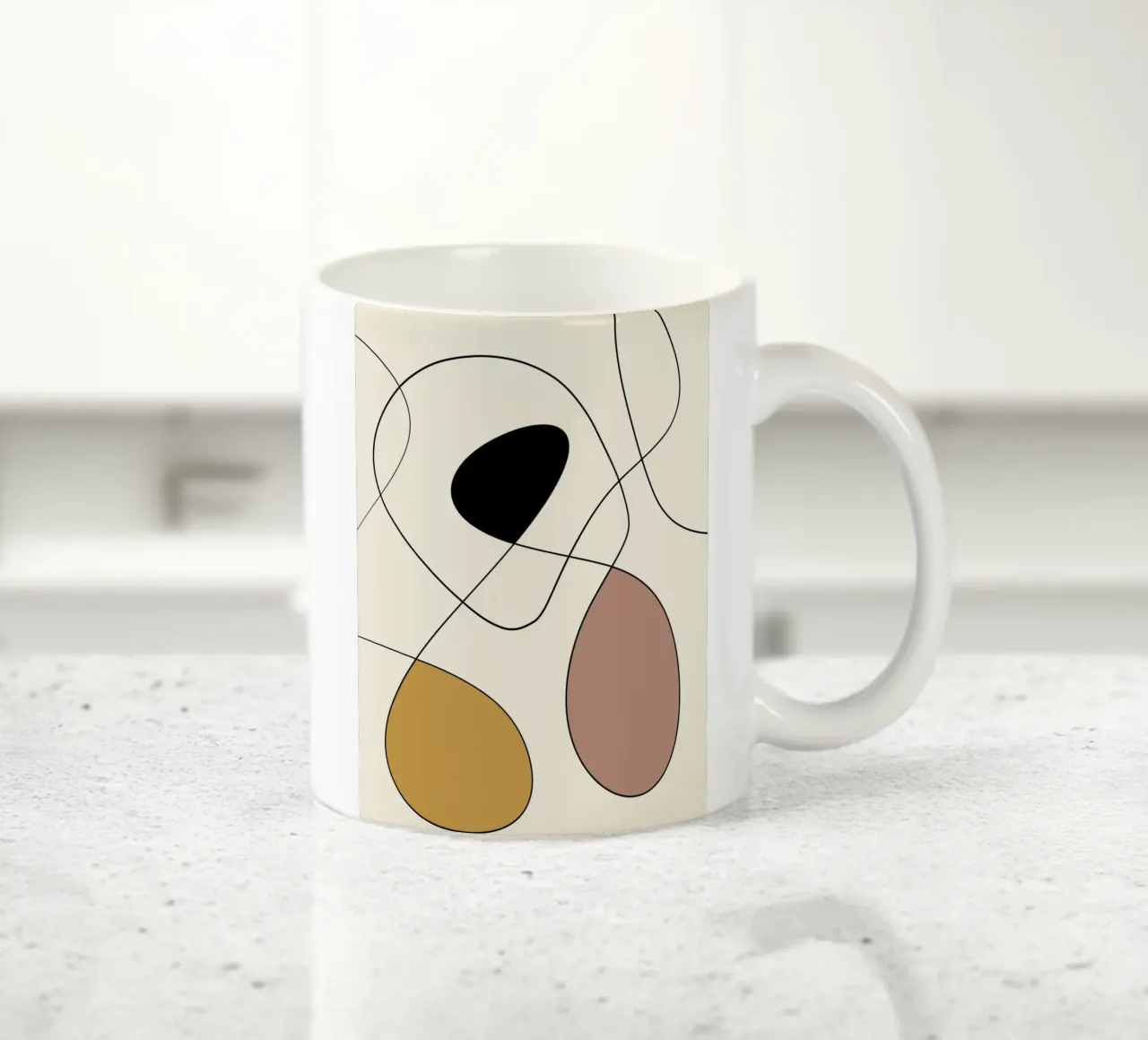 Dessin au trait minimaliste et gracieux abstrait 19 mug en céramique de Little Dean