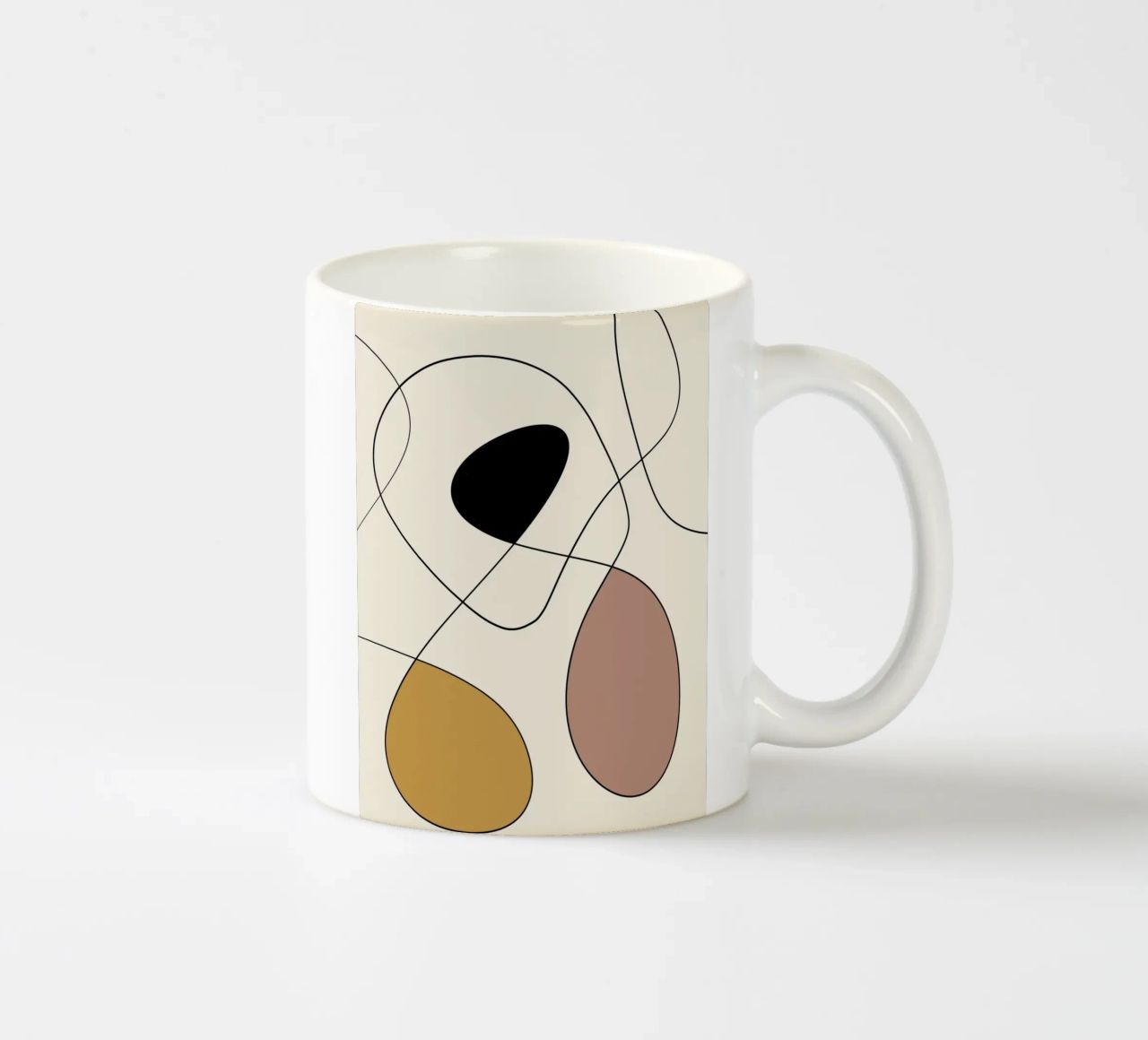 Minimal graceful line art abstract 19 tazza in ceramica da Little Dean