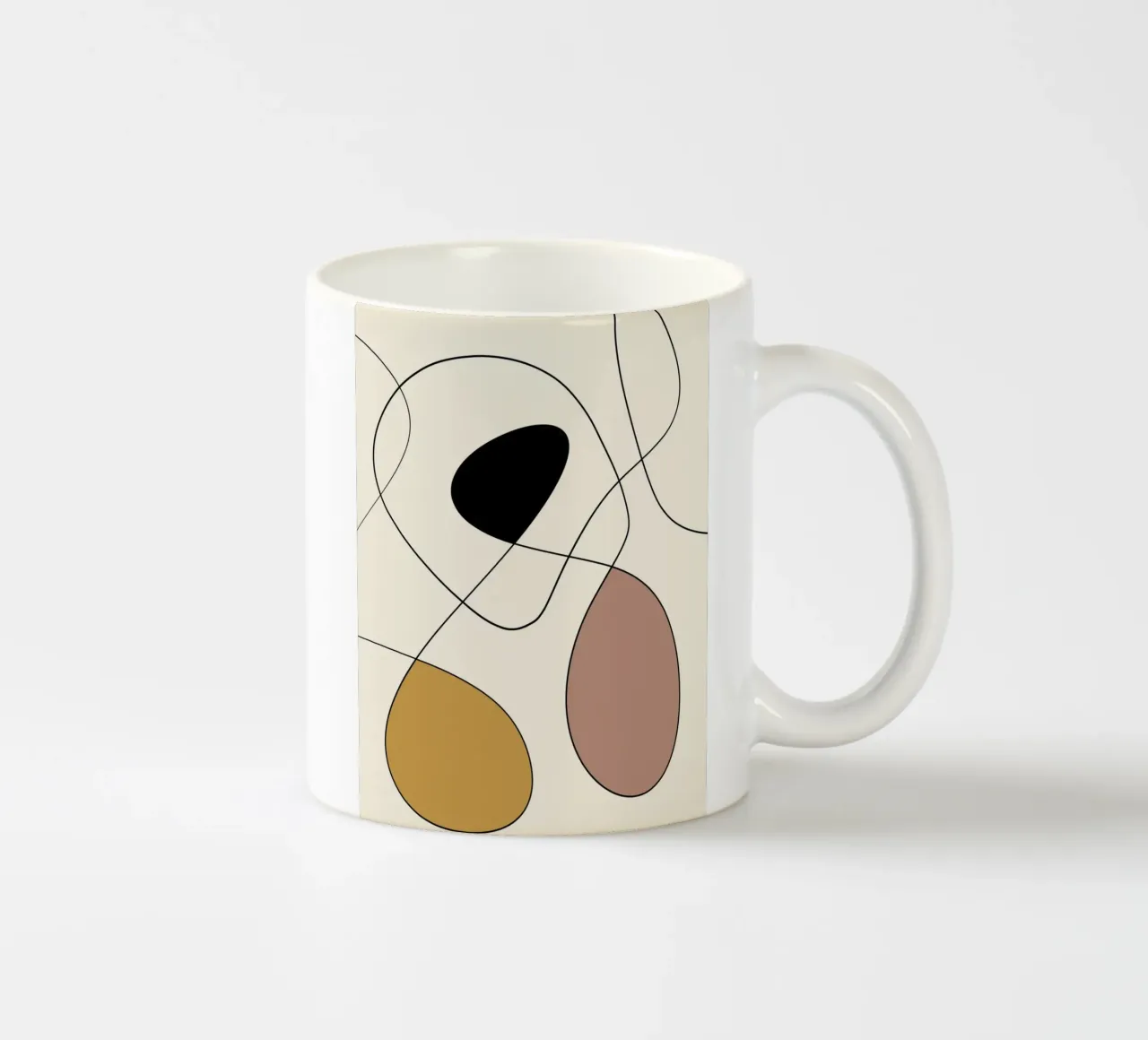 Minimal graceful line art abstract 19 tazza in ceramica da Little Dean