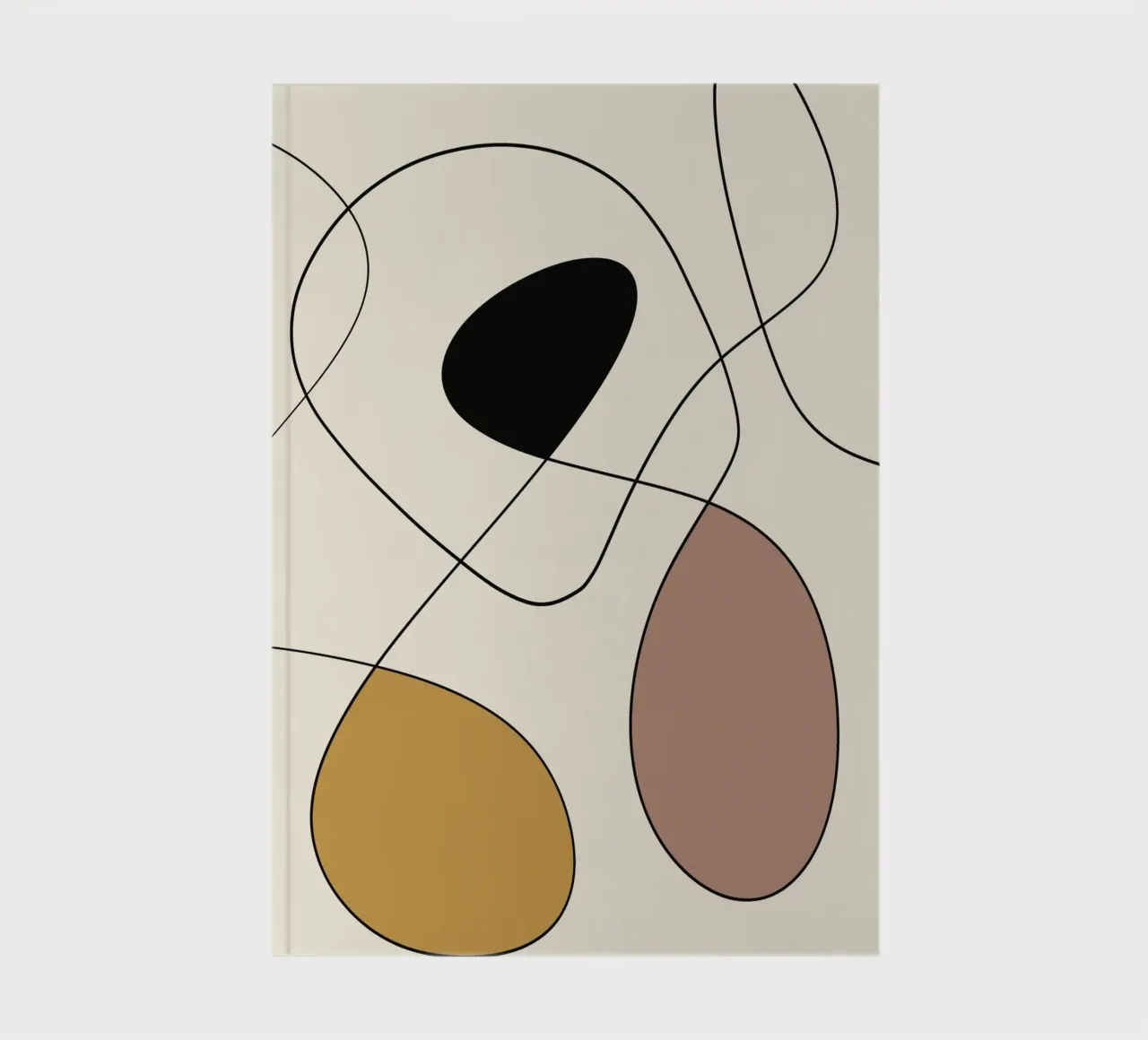 Minimal graceful line art abstract 19 notebook by Little Dean