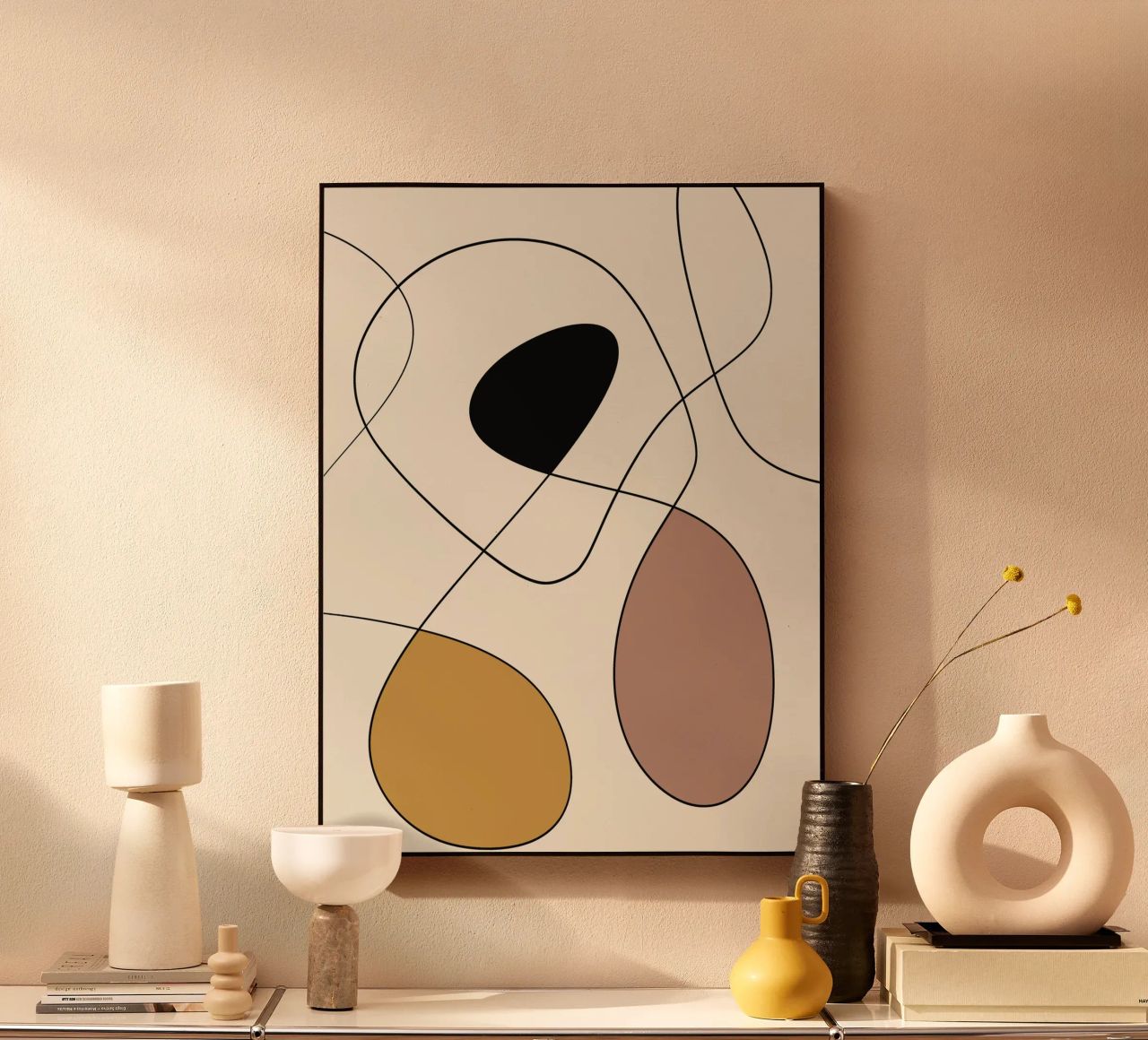 Minimal graceful line art abstract 19 alluminio dibond da Little Dean