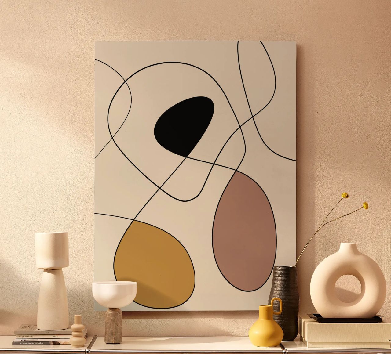 Minimal graceful line art abstract 19 alluminio dibond da Little Dean