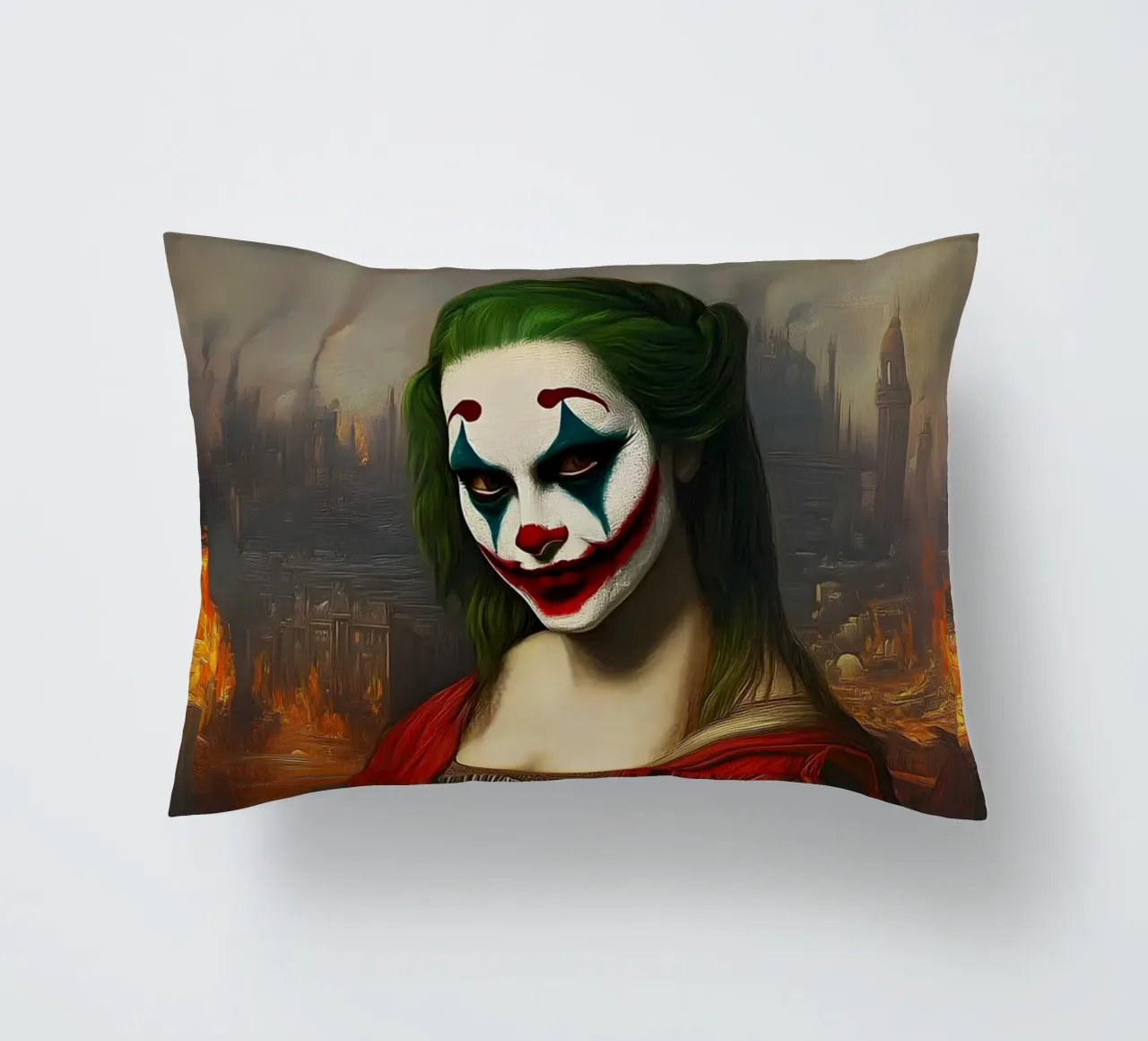 Joker incontra Monna Lisa cuscino da M-Ulrich-Digital Art