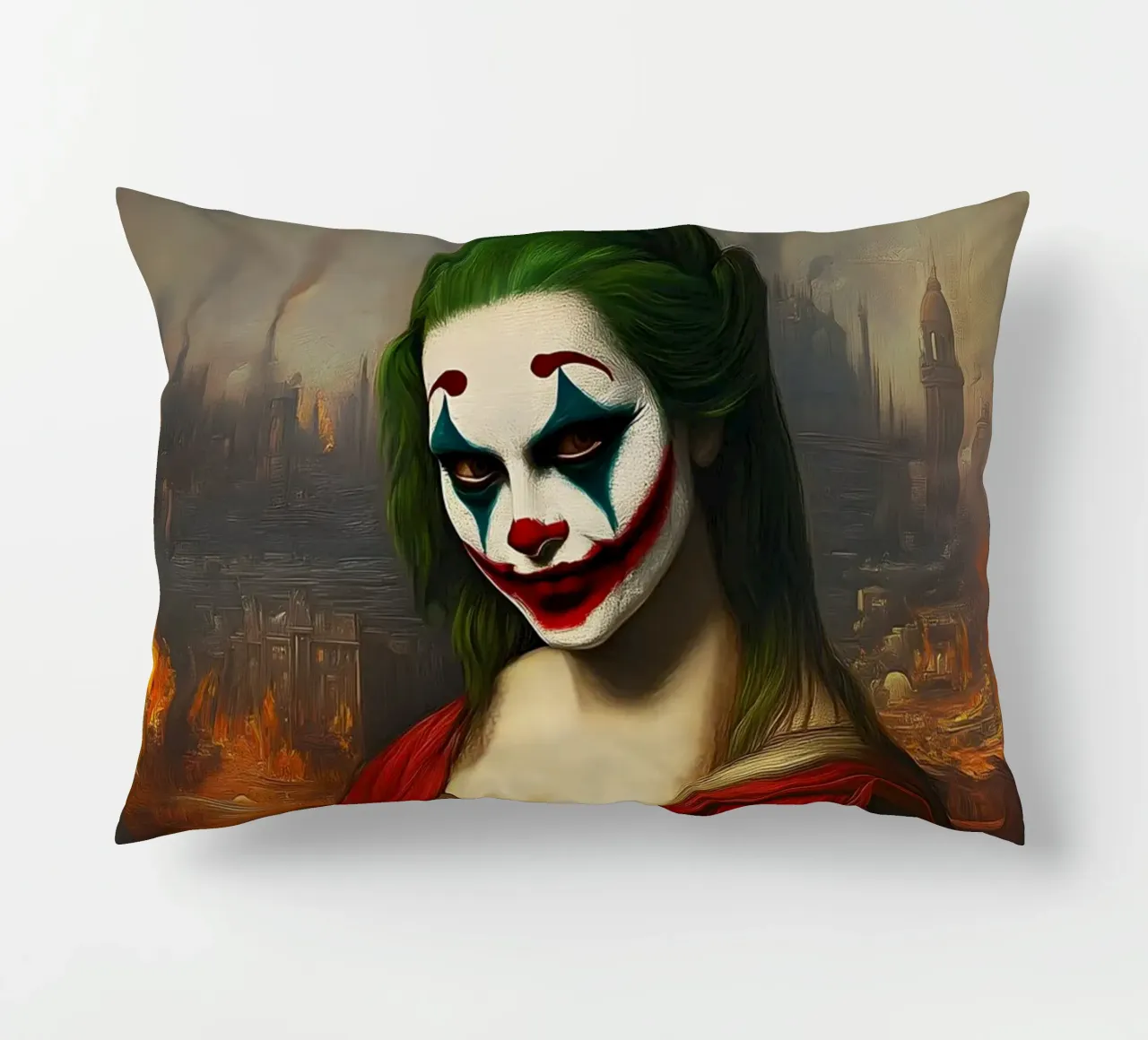 Joker incontra Monna Lisa cuscino da M-Ulrich-Digital Art