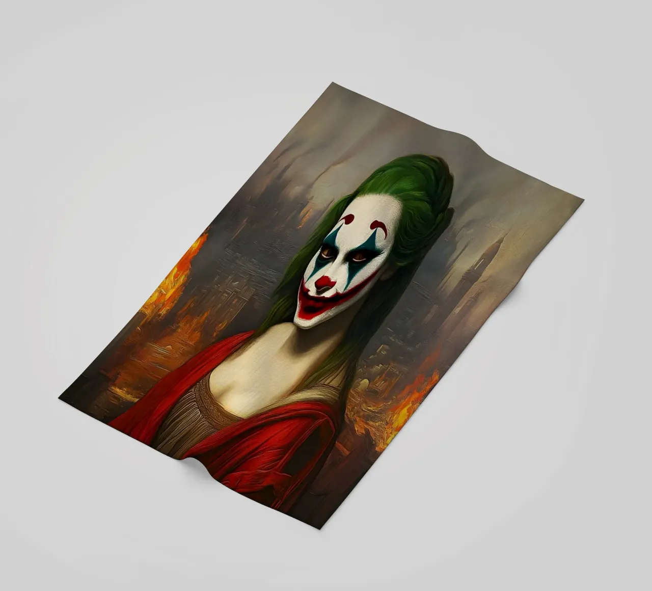 Joker incontra Monna Lisa telo mare da M-Ulrich-Digital Art