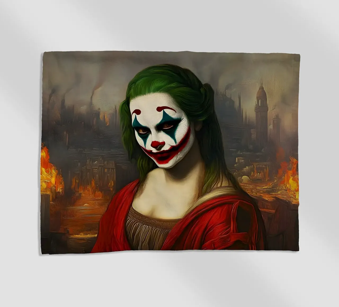 Joker incontra Monna Lisa telo mare da M-Ulrich-Digital Art