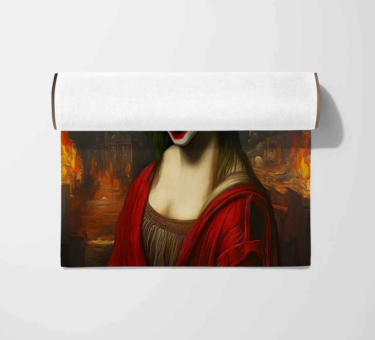 Joker incontra Monna Lisa telo mare da M-Ulrich-Digital Art