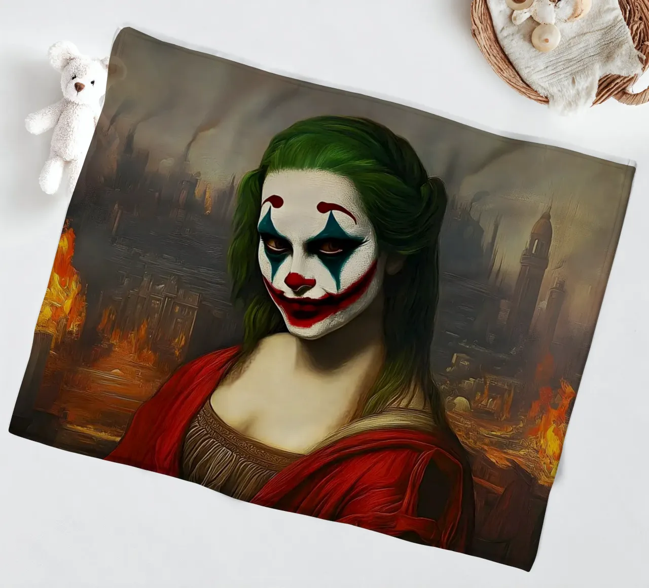 Joker incontra Monna Lisa coperta in pile da M-Ulrich-Digital Art