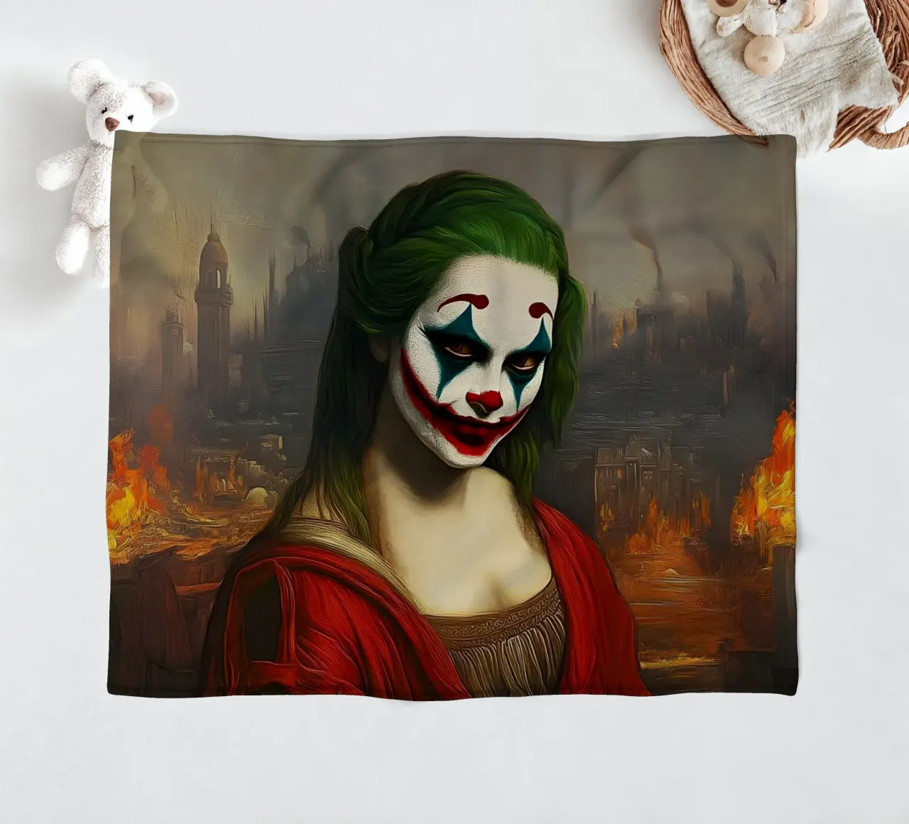 Joker incontra Monna Lisa coperta in pile da M-Ulrich-Digital Art