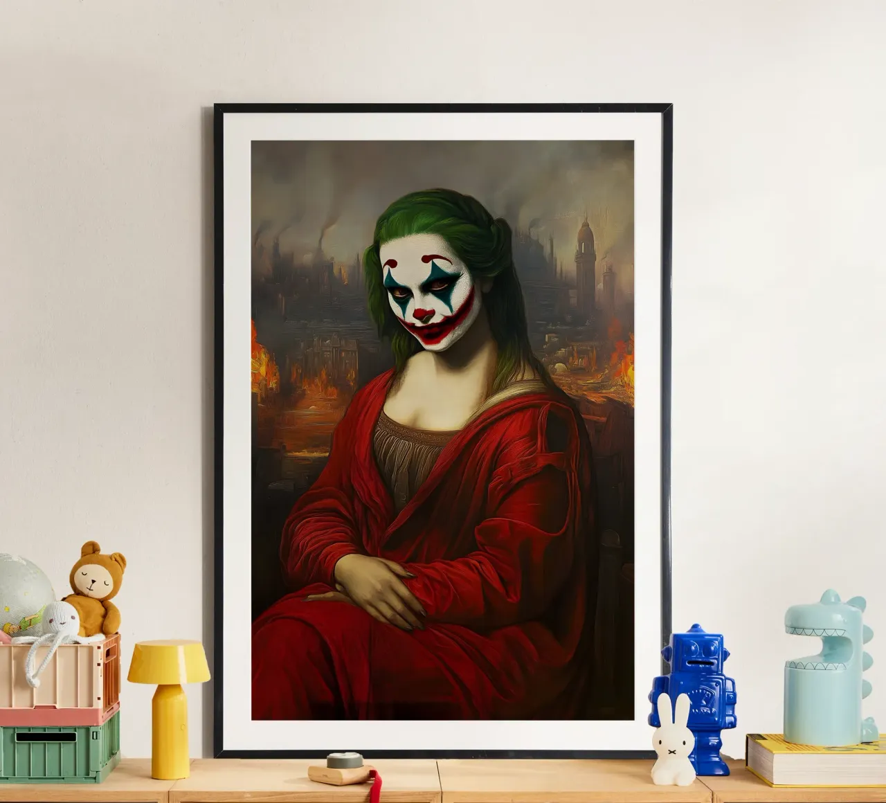 Joker incontra Monna Lisa carta hahnemühle da M-Ulrich-Digital Art