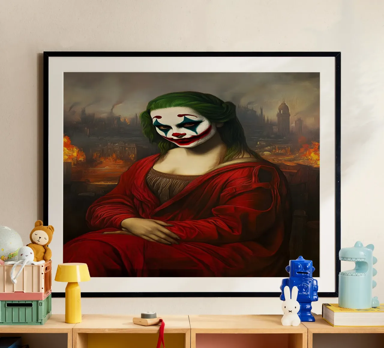 Joker incontra Monna Lisa carta hahnemühle da M-Ulrich-Digital Art