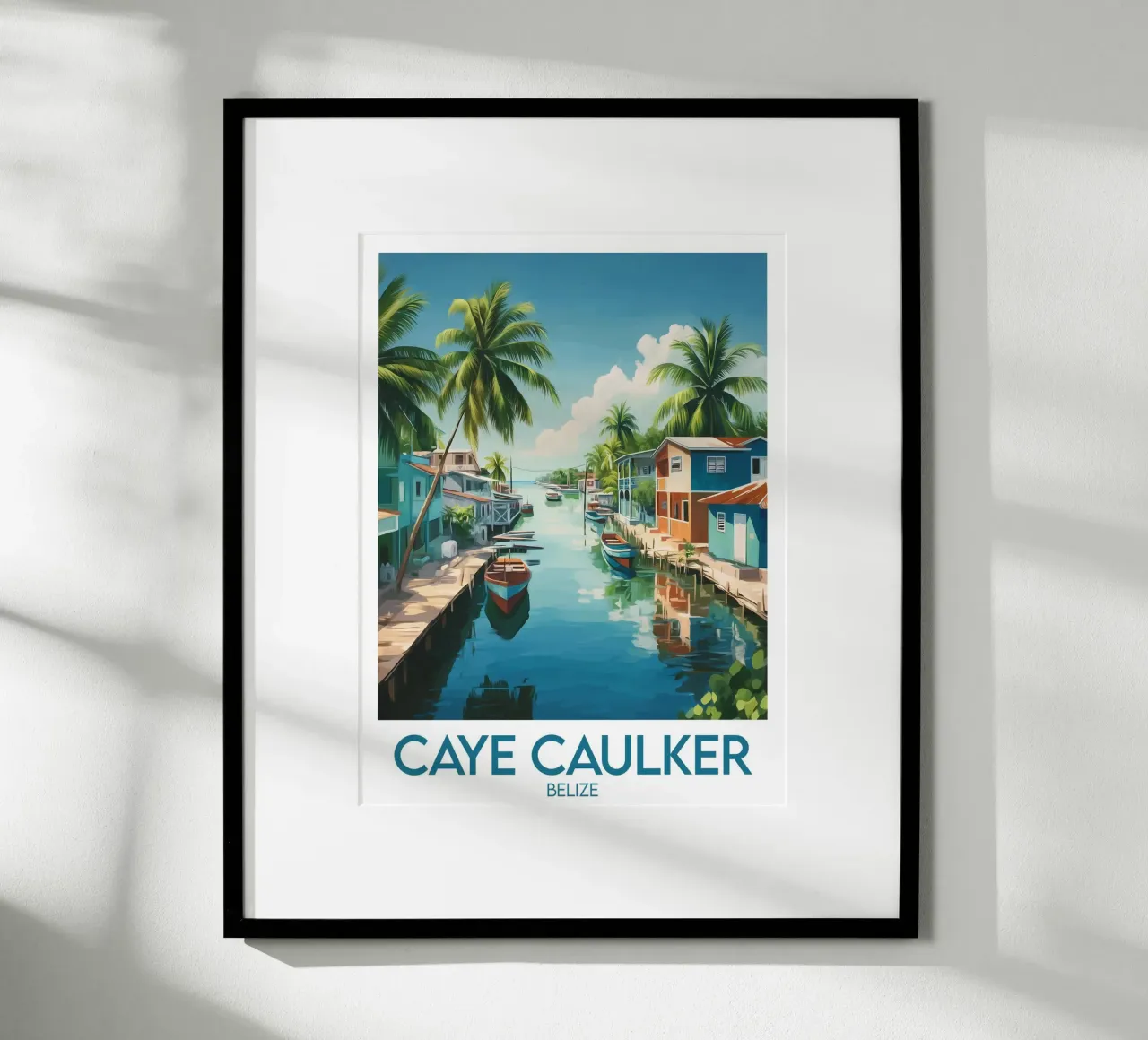 Affiche Caye Caulker poster con telaio in alluminio da Frame the World