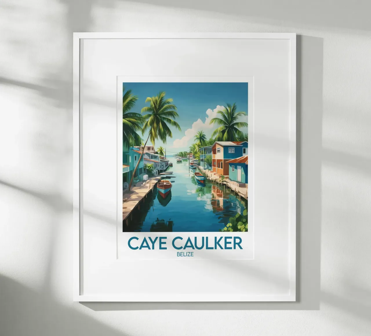 Affiche Caye Caulker poster con telaio in alluminio da Frame the World