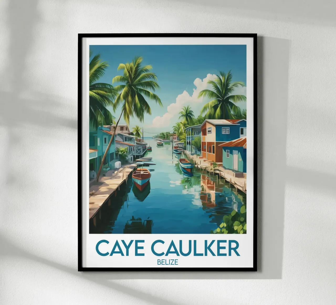 Affiche Caye Caulker poster con telaio in alluminio da Frame the World