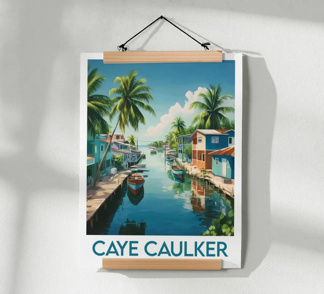 Affiche Caye Caulker poster con telaio in alluminio da Frame the World