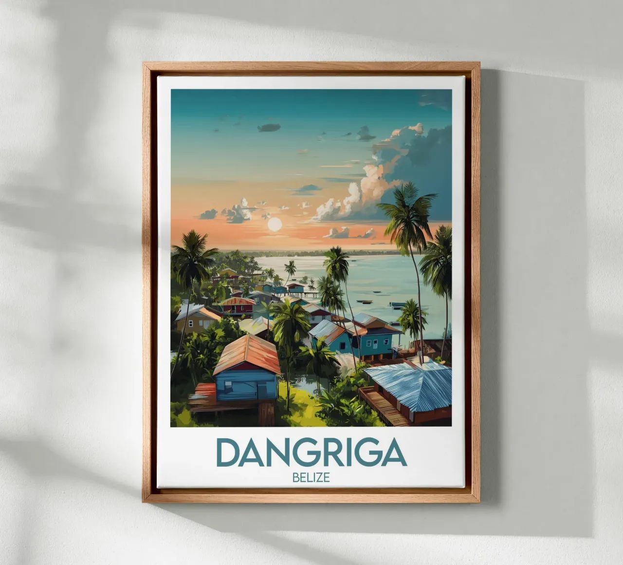 Affiche Dangriga tela con Cornice a cassetta da Frame the World