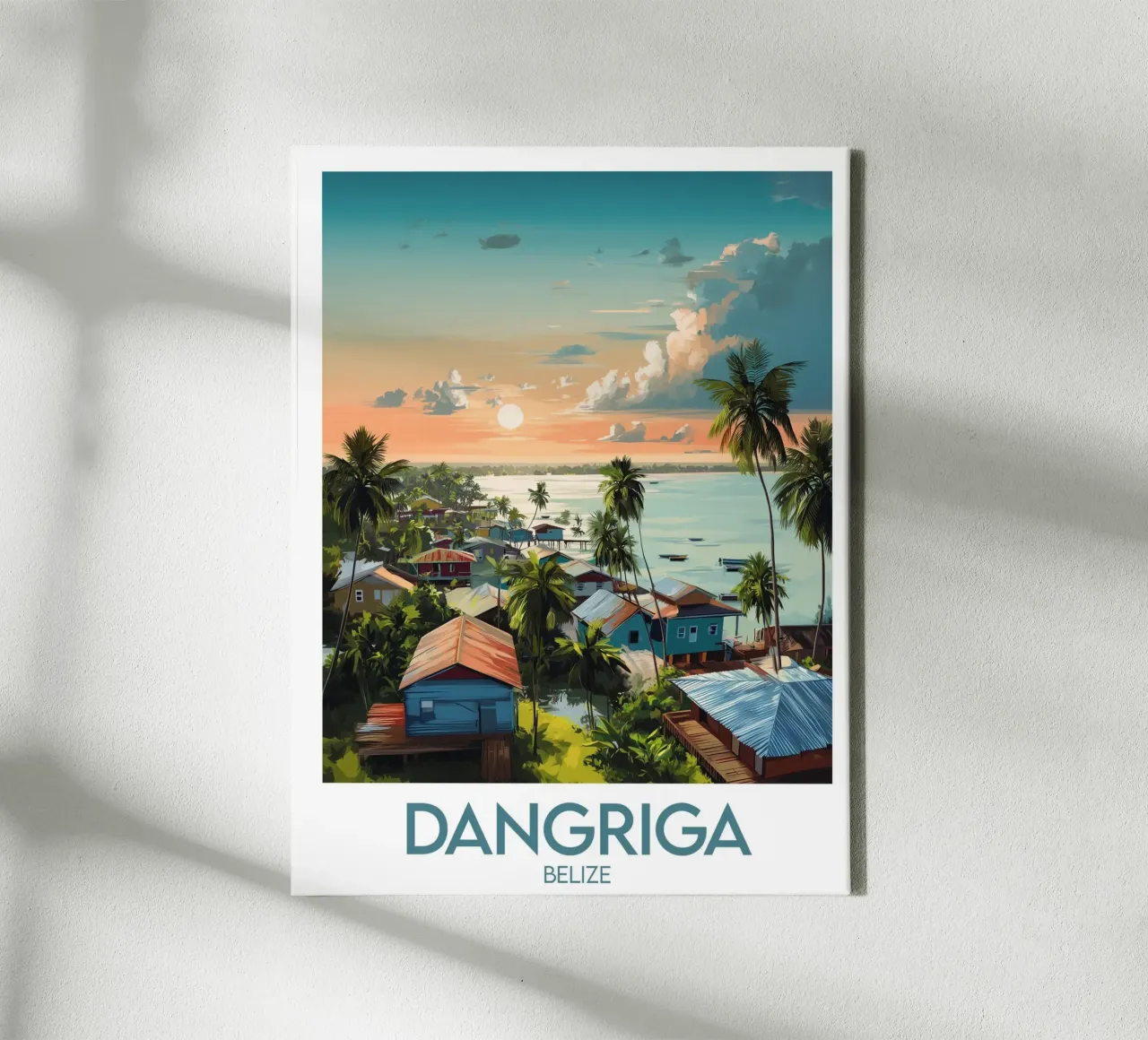 Affiche Dangriga tela con Cornice a cassetta da Frame the World