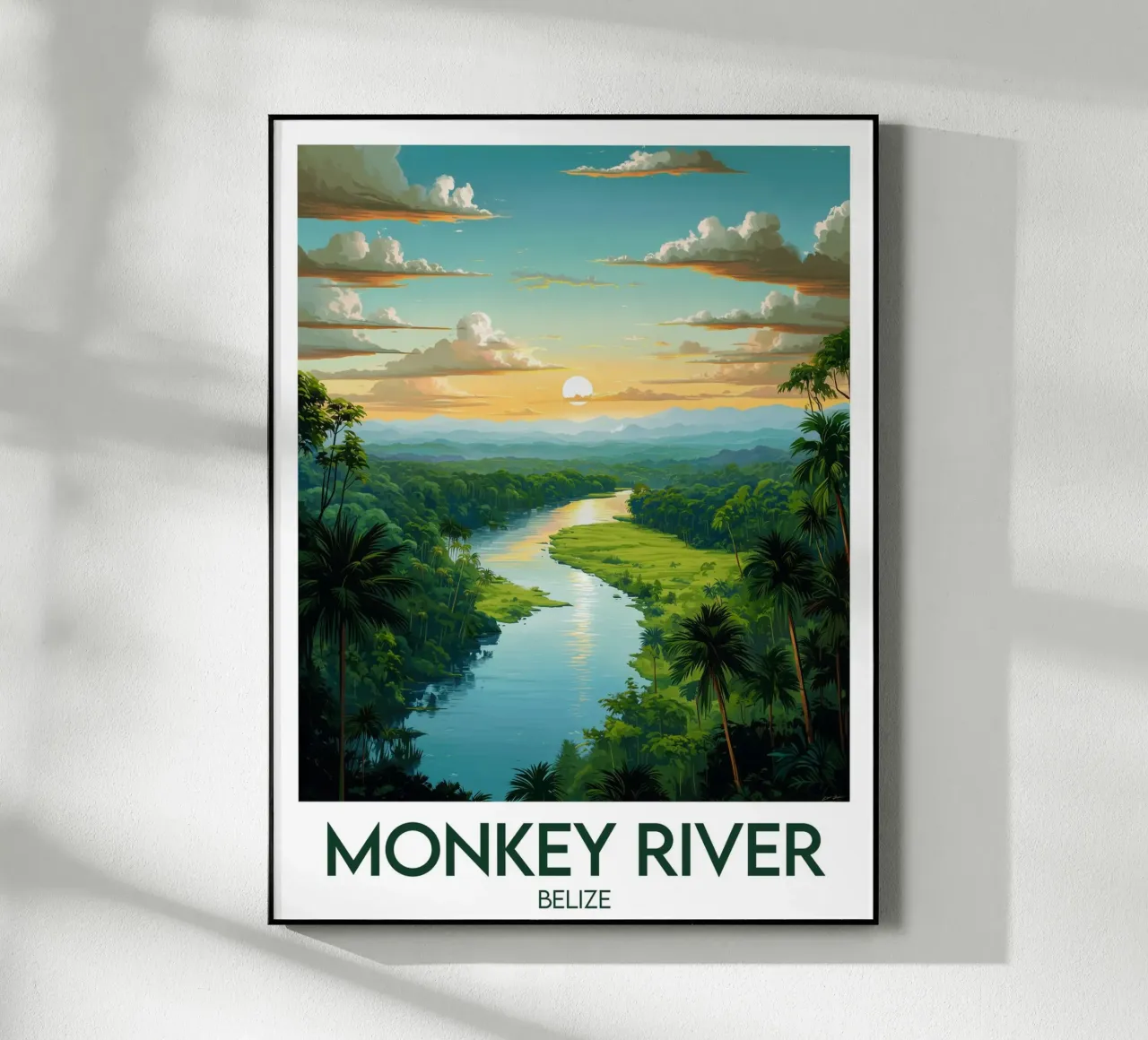 Affiche Monkey River Belize plexiglass da Frame the World