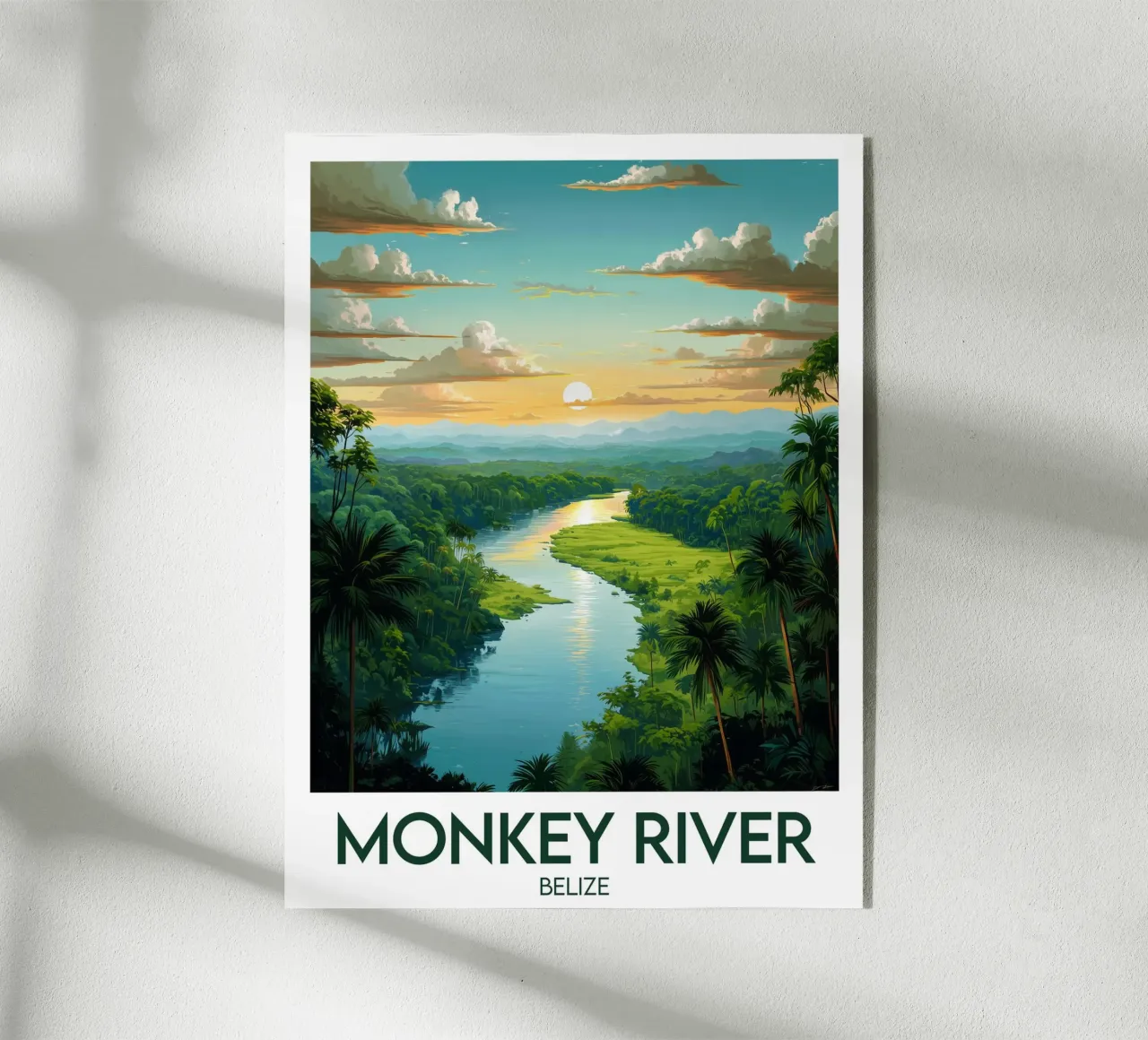 Affiche Monkey River Belize plexiglass da Frame the World