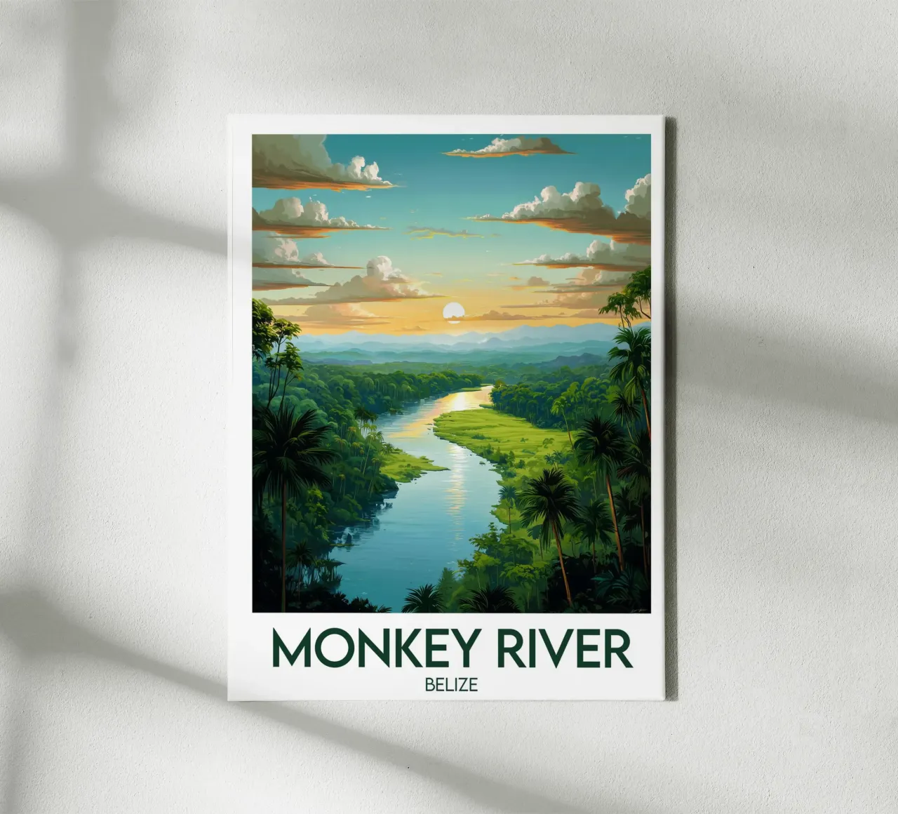 Affiche Monkey River tela con Cornice a cassetta da Frame the World