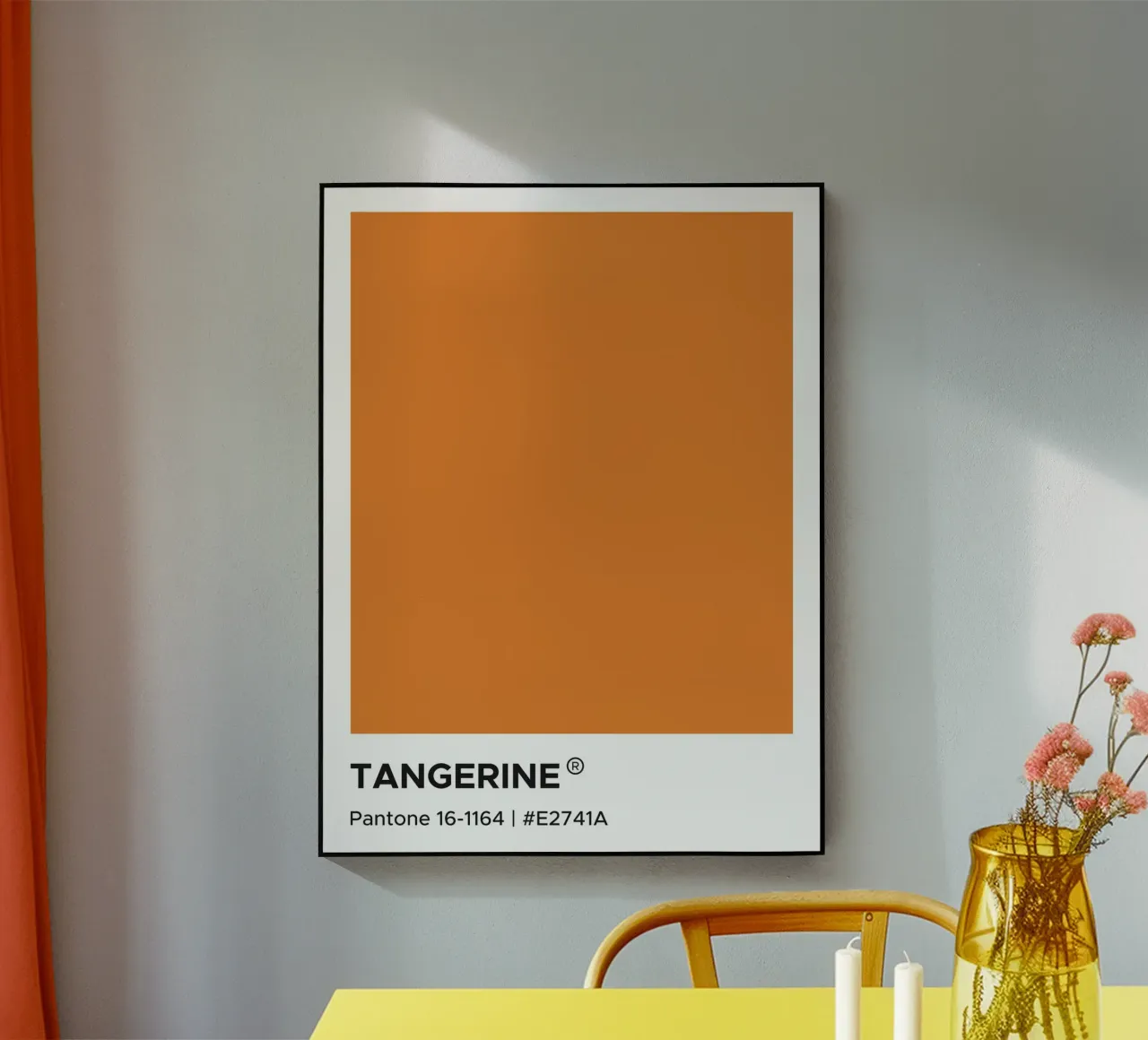 Mandarino Pantone plexiglass da Paigaam Studio