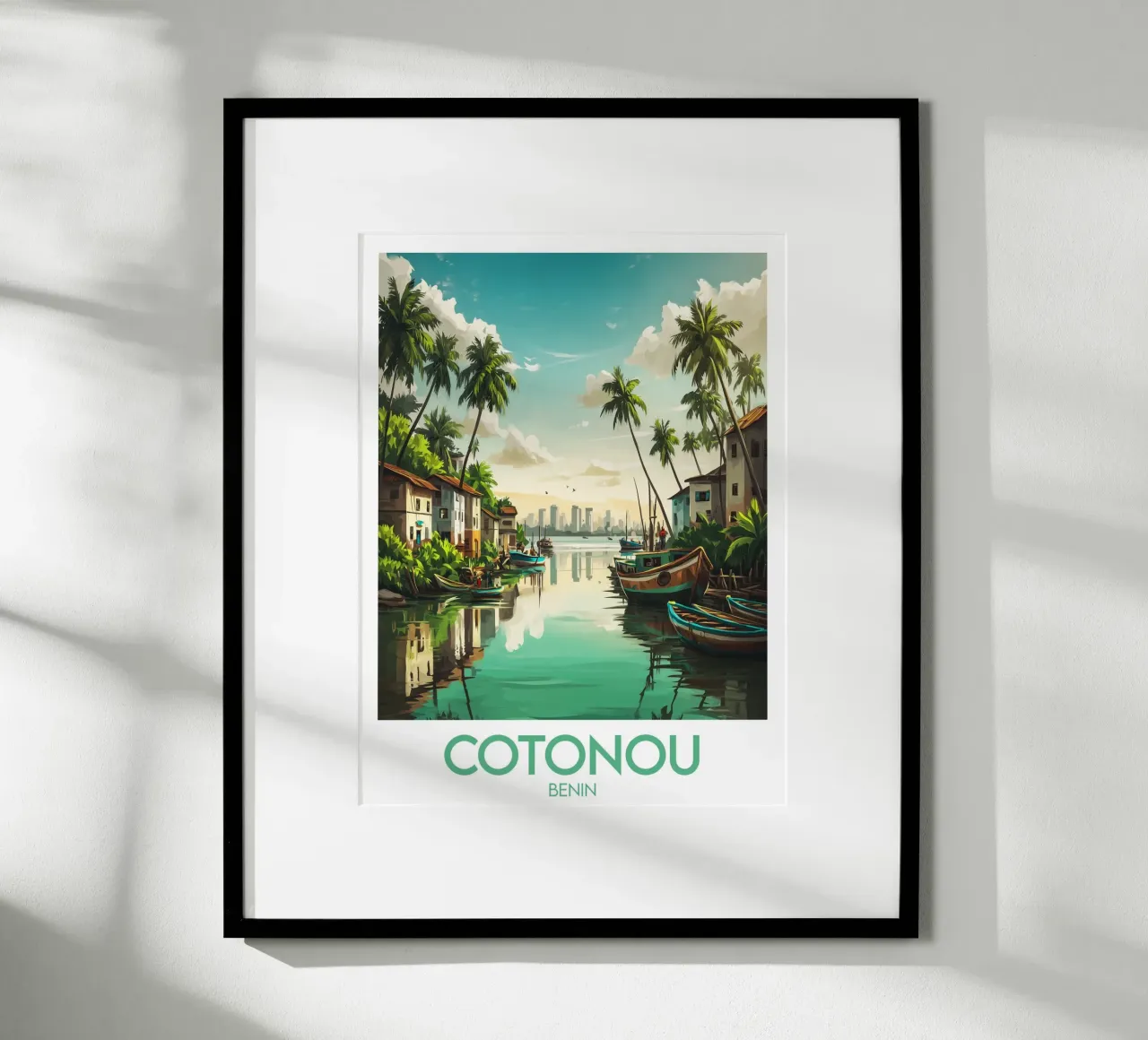 Affiche Cotonou poster con telaio in legno da Frame the World